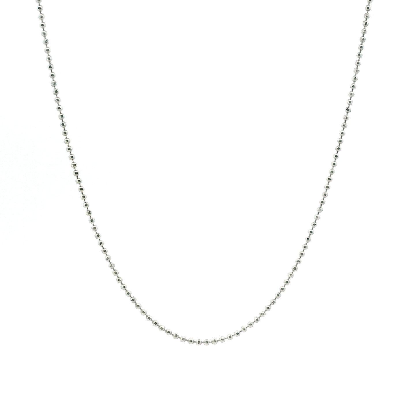 14K White Gold 22" Beaded Chain
