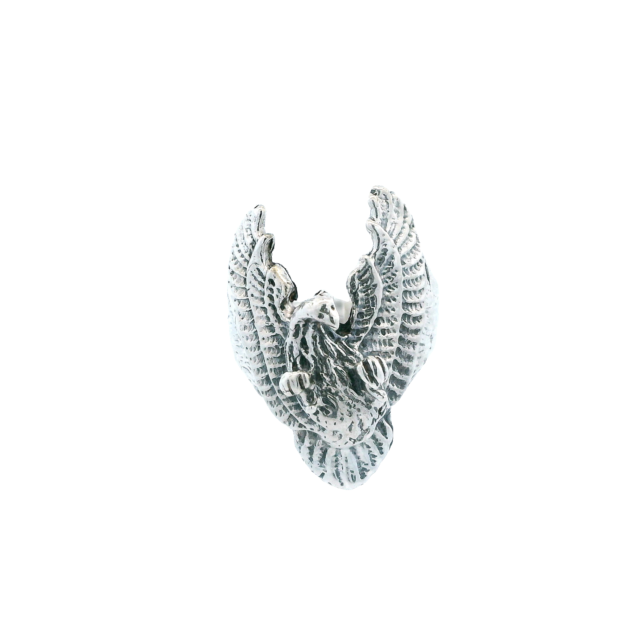 Sterling Silver Eagles Mens Ring