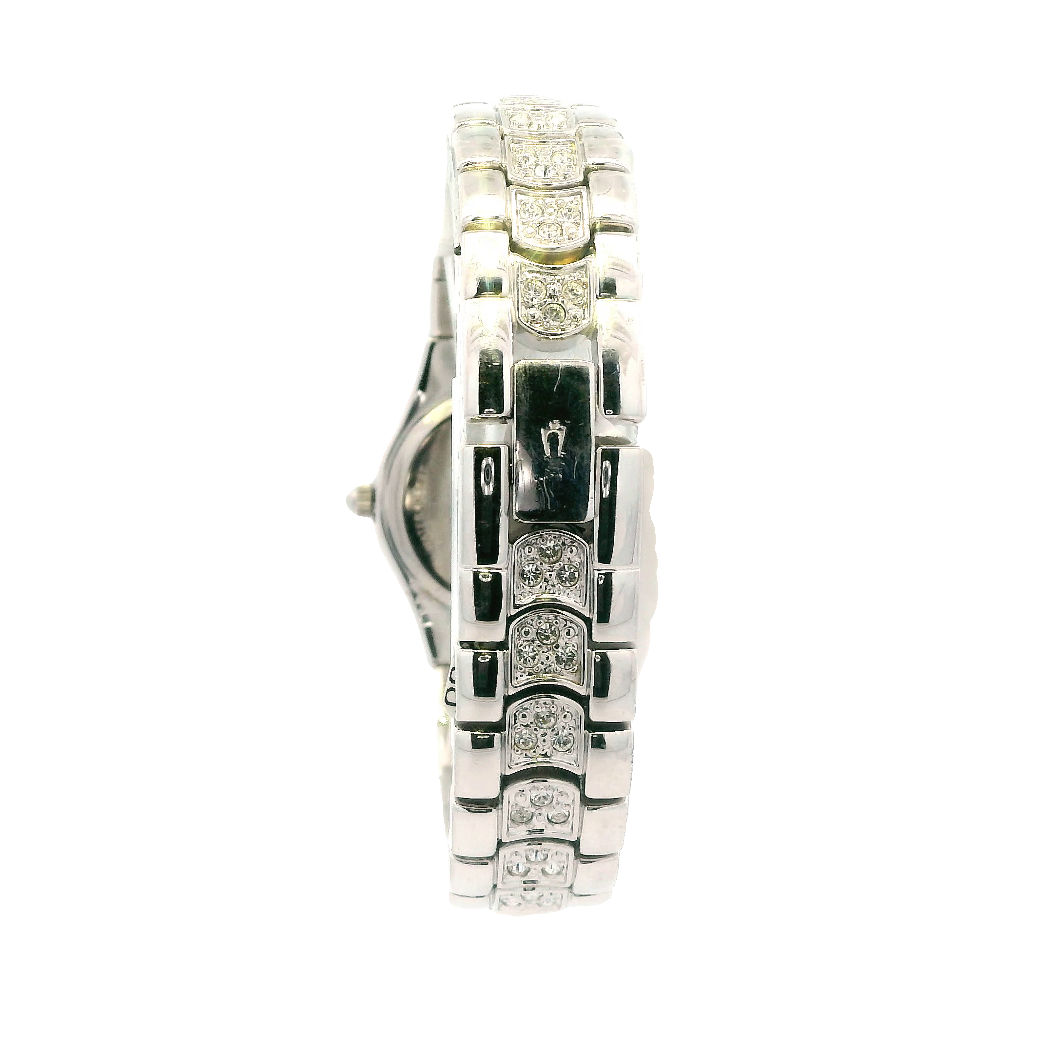 Bulova Stainless Steel Mop Dial Swarovski Crystal Bezel Ladies Watch