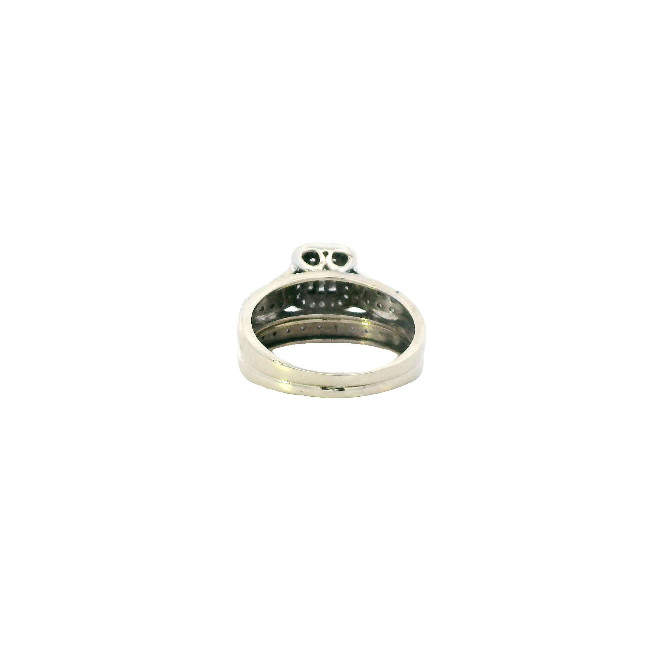 10K White Gold Diamond Engagement & Wedding Ring Set - 0.44ct
