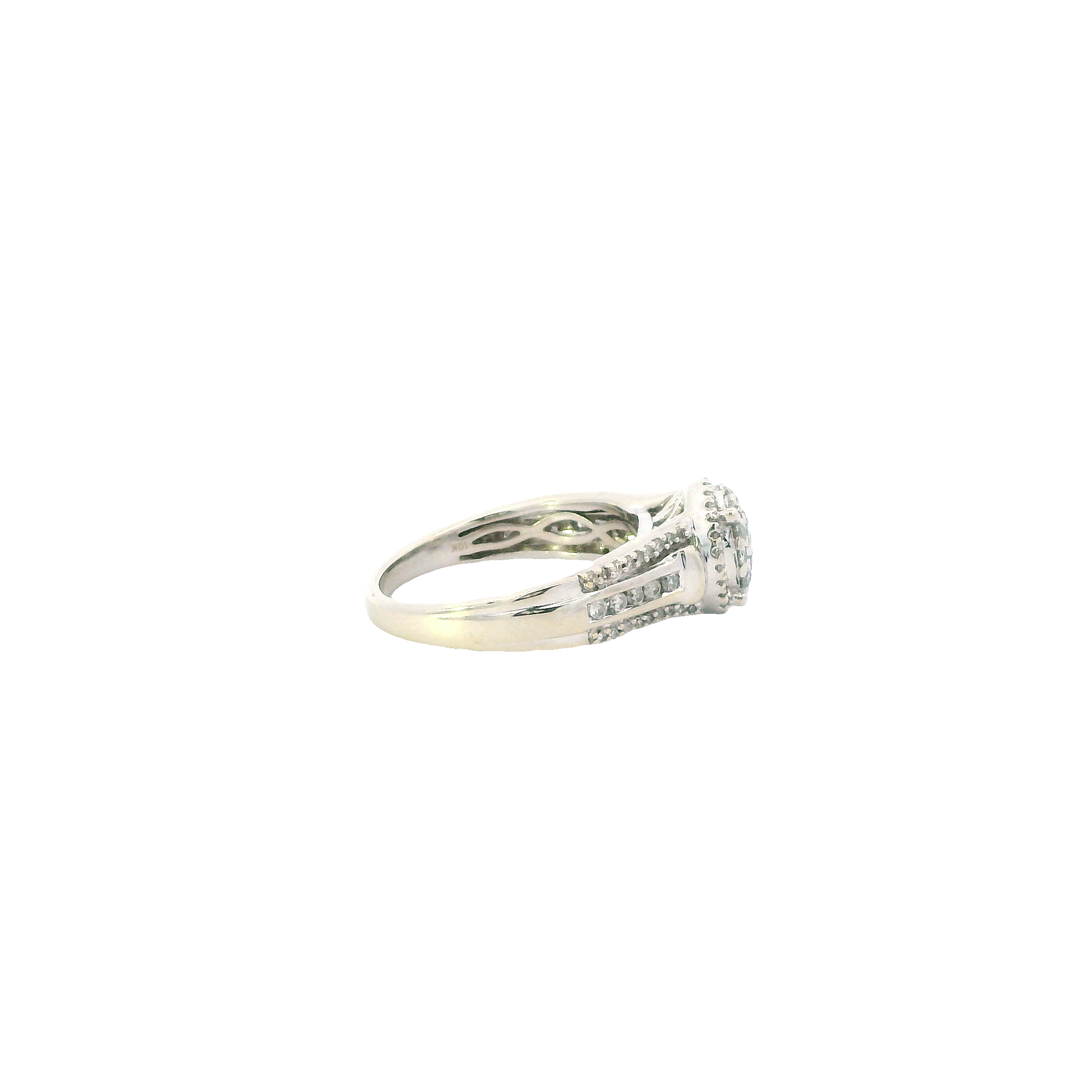 10K White Gold Diamond Womens Ring - 0.32ct