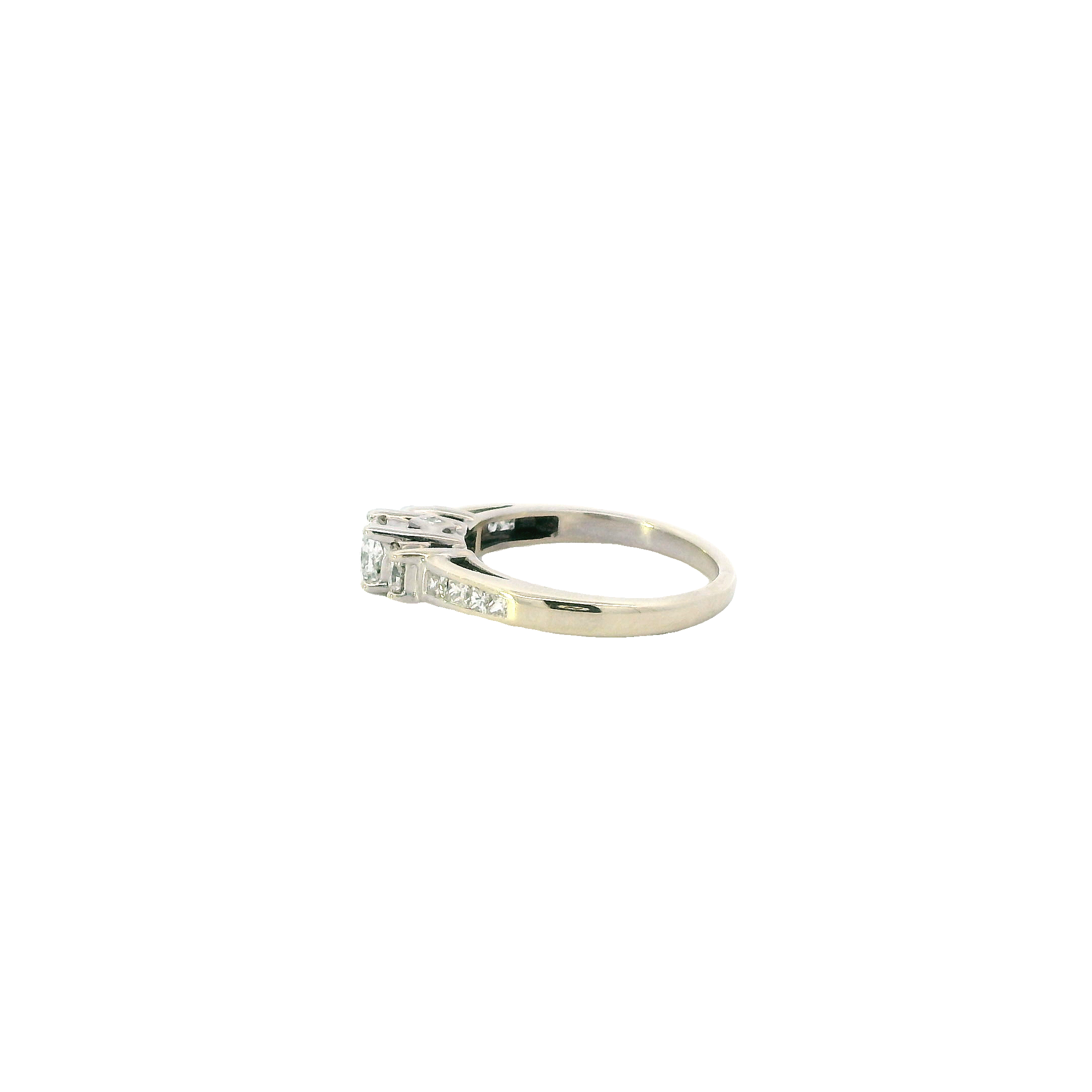 14K White Gold Diamond Women's Ring - 0.87ct
