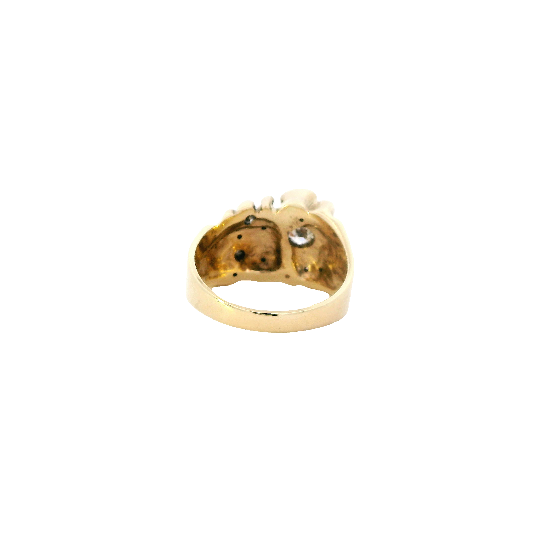 14K Yellow Gold Men's Diamond Nugget Ring - 0.52ct