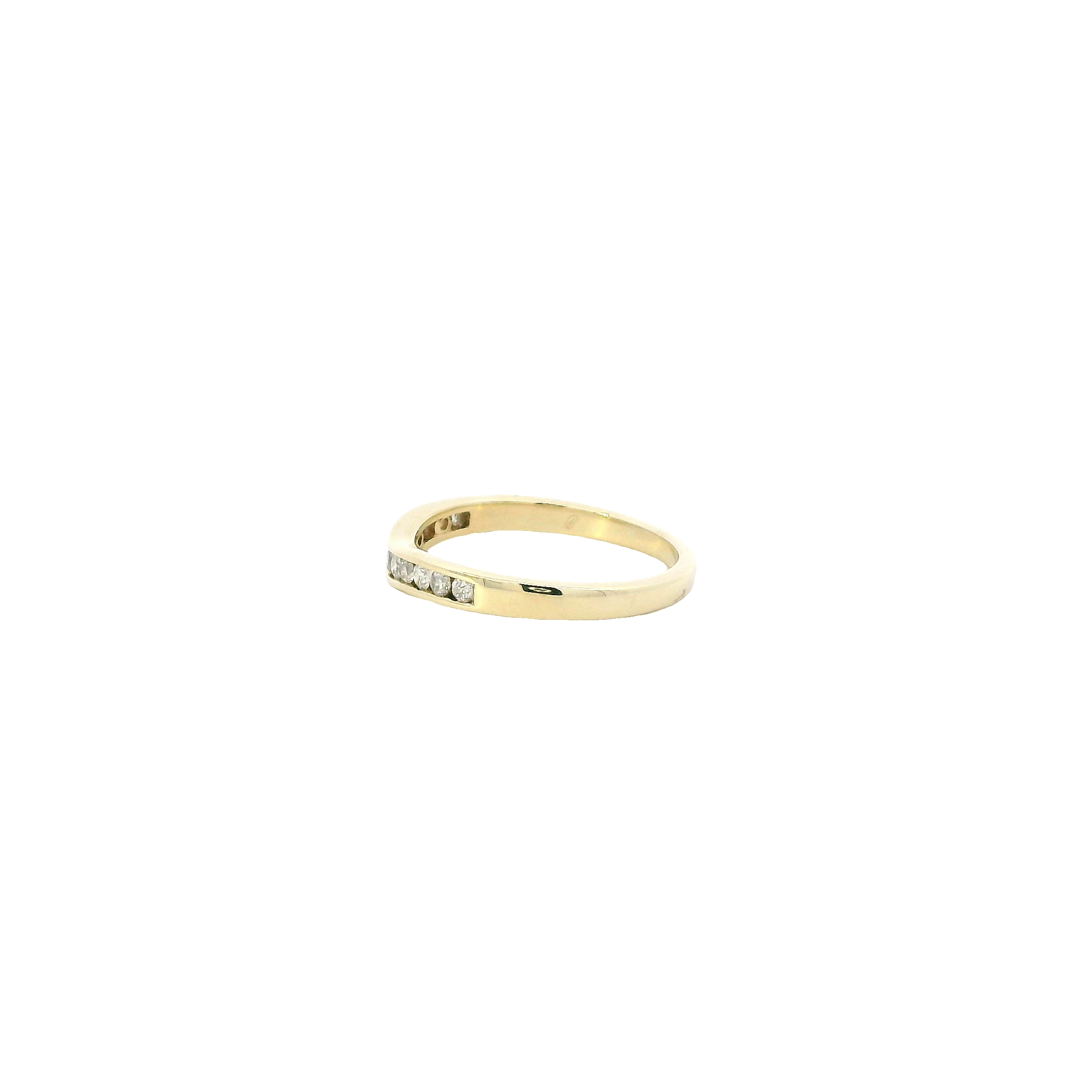 10K Yellow Gold Diamond Curved Ring - 0.25ct