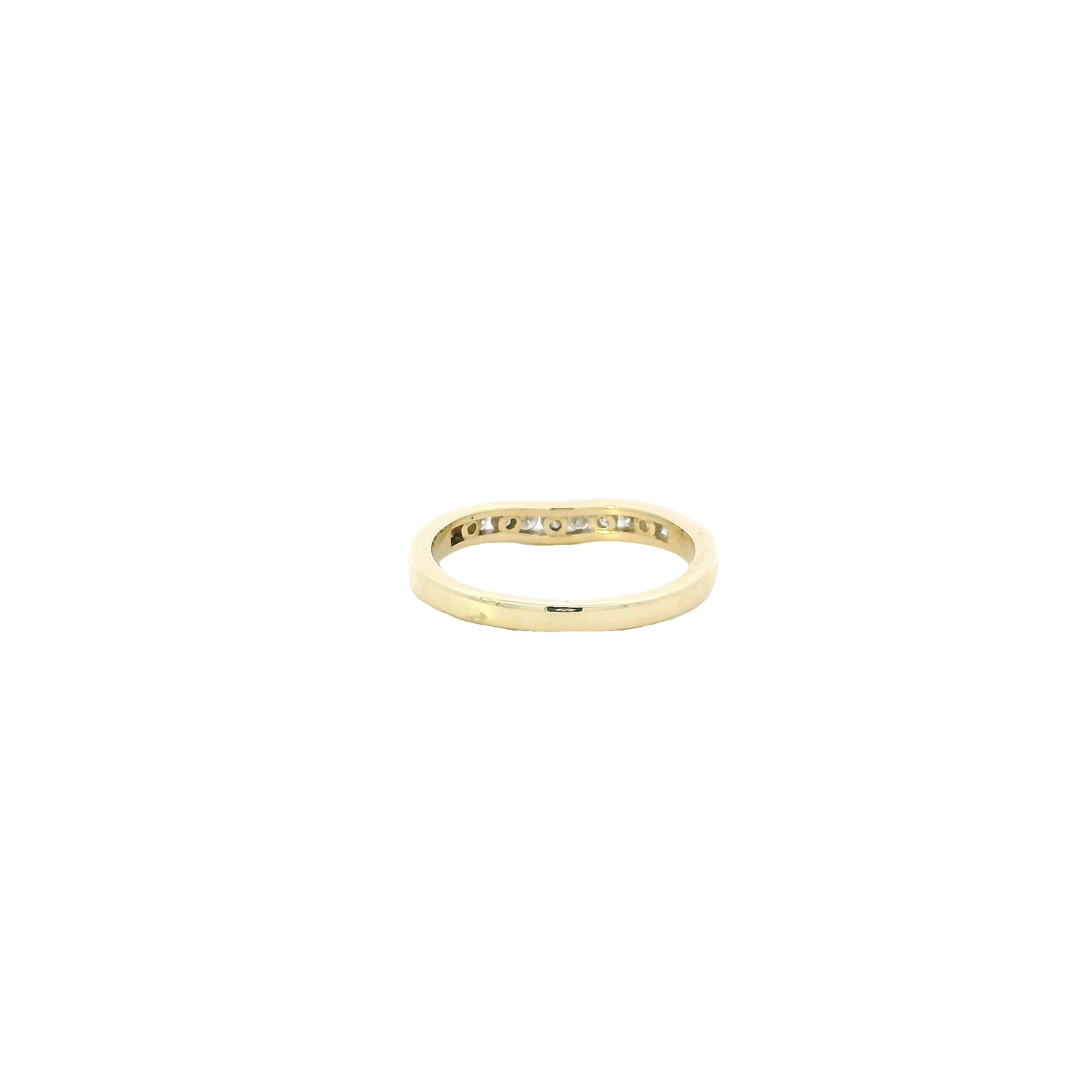 10K Yellow Gold Diamond Curved Ring - 0.25ct