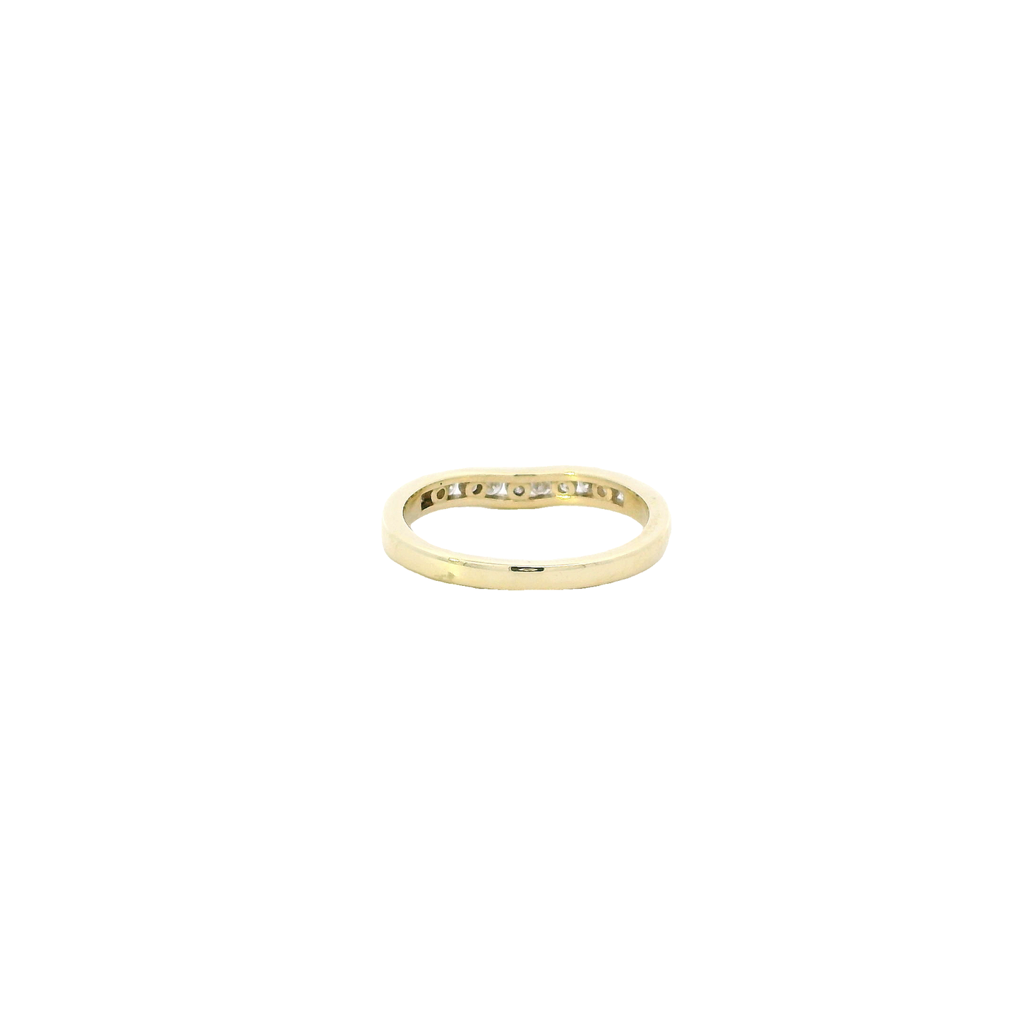 10K Yellow Gold Diamond Curved Ring - 0.25ct