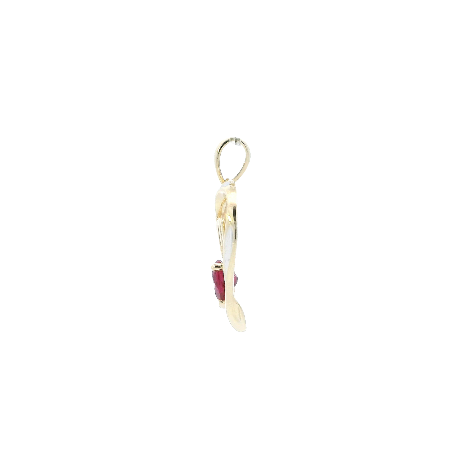 10K Yellow Gold Diamond & Synthetic "Mom" Heart Pendant