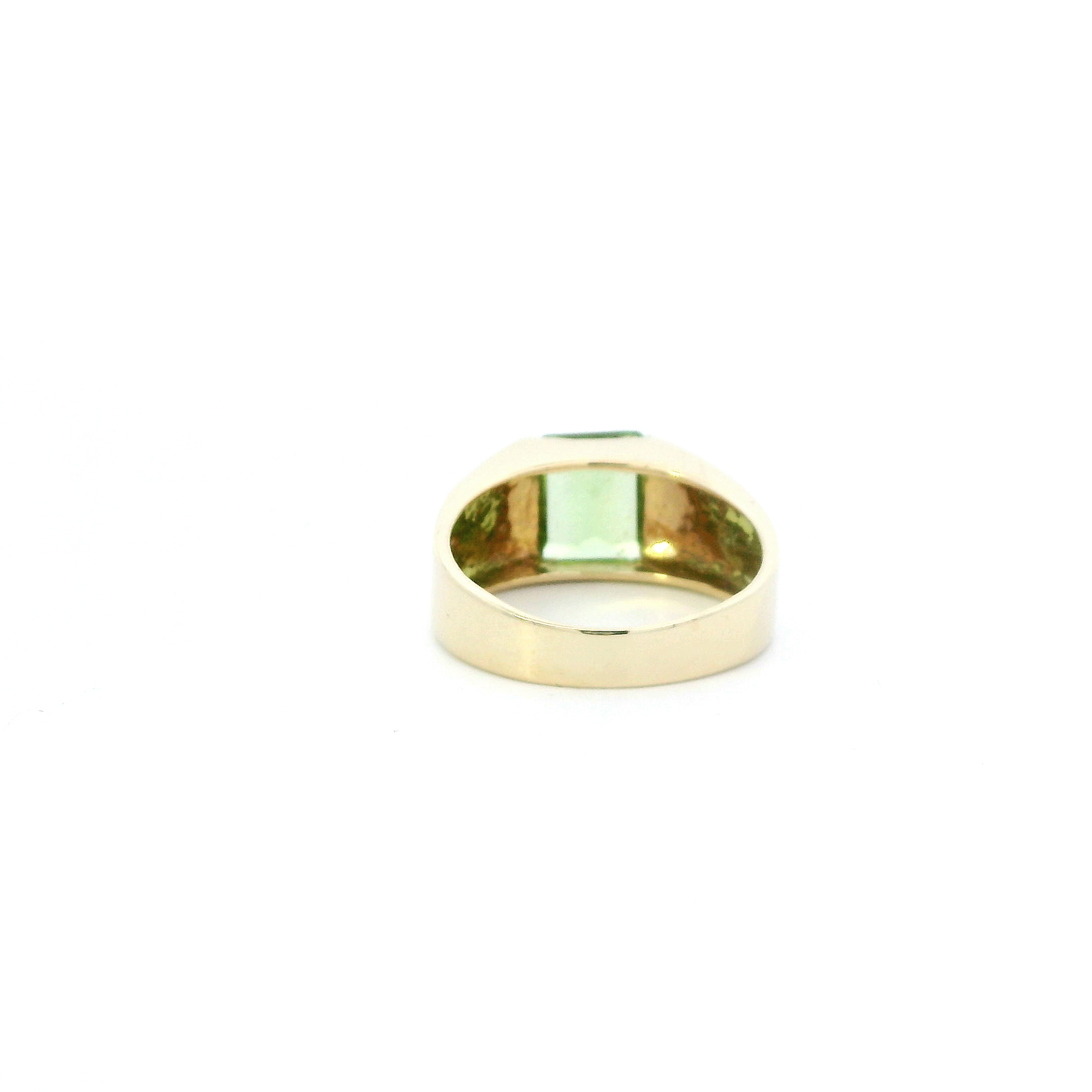 14K Yellow Gold Peridot Womens Ring