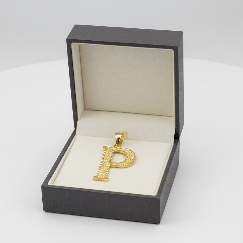 10K Yellow Gold Letter "P" Pendant