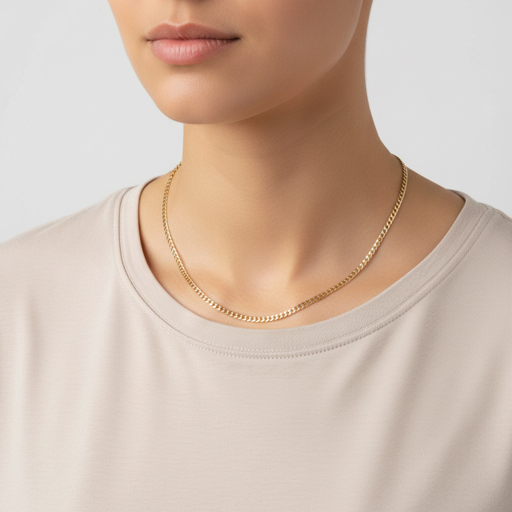 14K Yellow Gold 18" Curb Chain