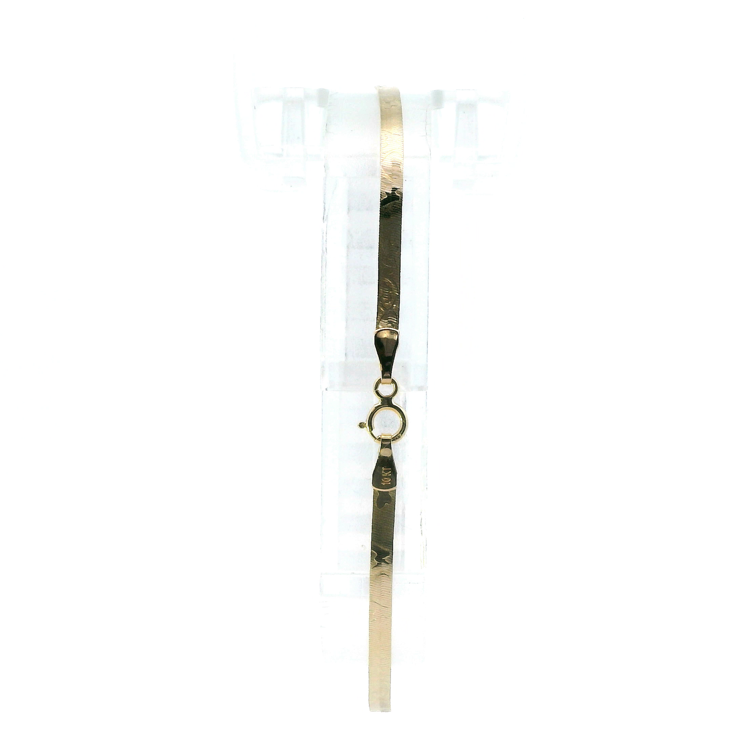 10K Yellow Gold "Mom" Herringbone Bracelet