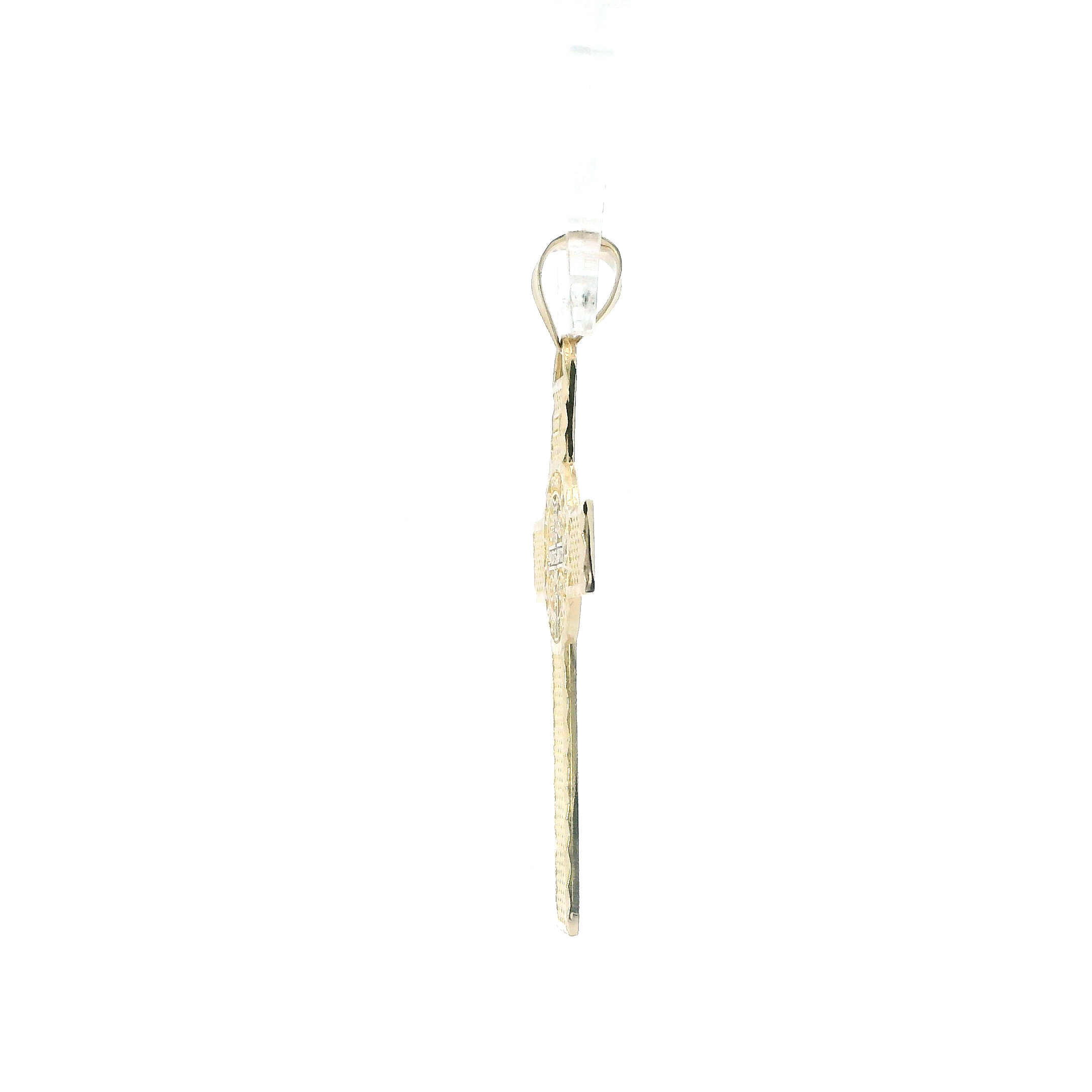 14K Yellow & White Gold Double Sided Cross Pendant