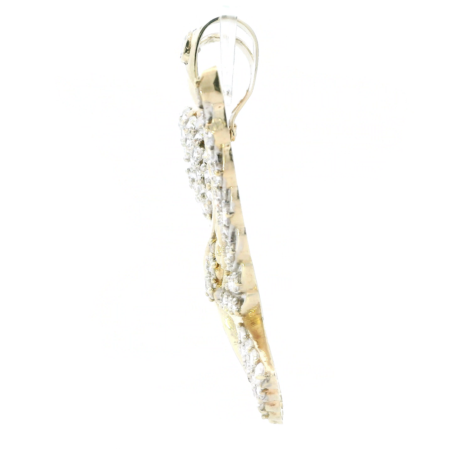 10K Yellow & White Gold Pink Topaz & Cubic Zirconia Eagle Pendant