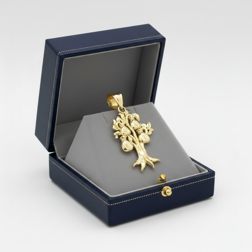 10K Yellow Gold Money Tree Pendant