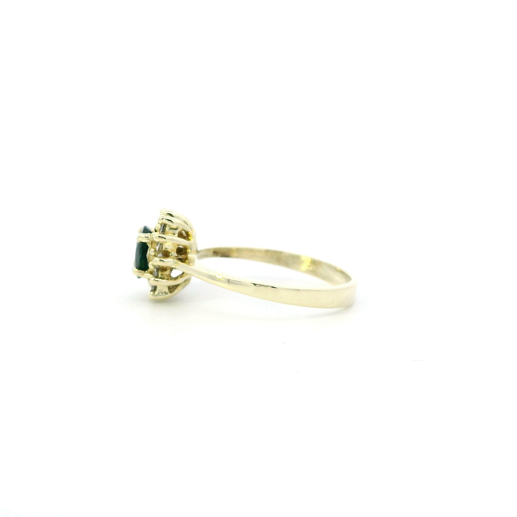 14K Yellow Gold Blue & White Sapphire Ring