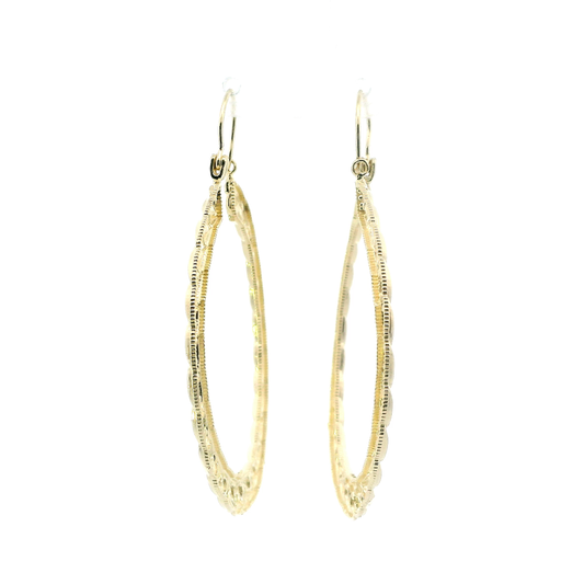 10K Yellow Gold Curb Hoop Earrings