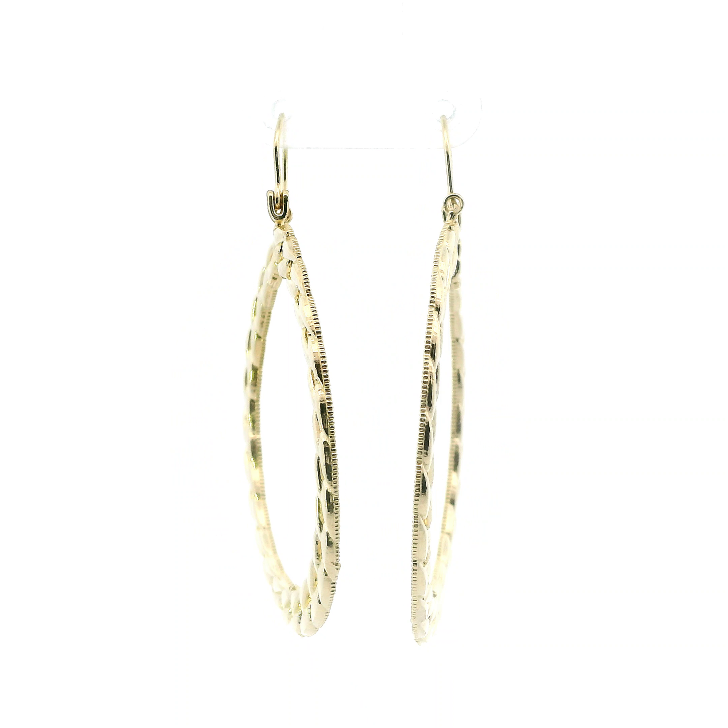 10K Yellow Gold Curb Hoop Earrings