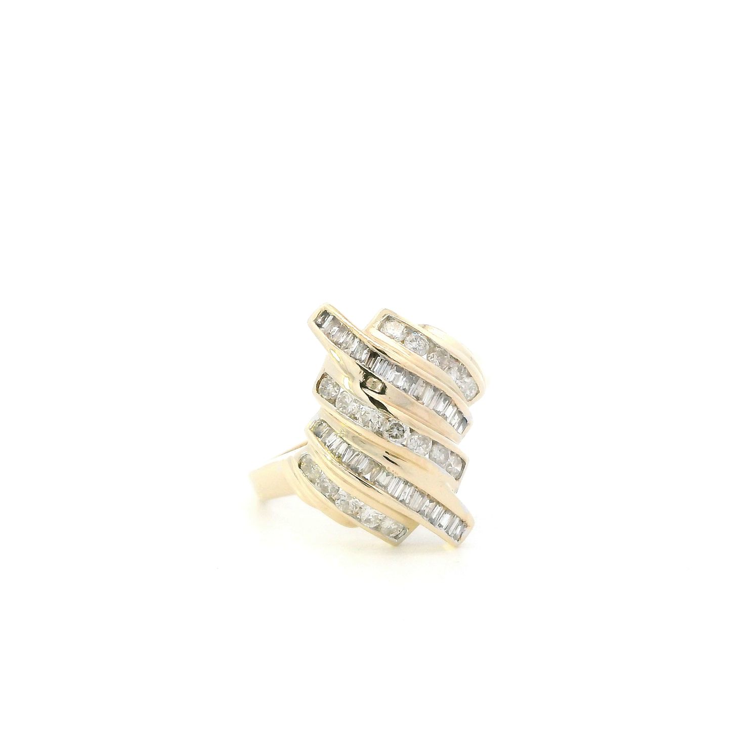 10K Yellow Gold Diamond Mens Ring - 0.68ct