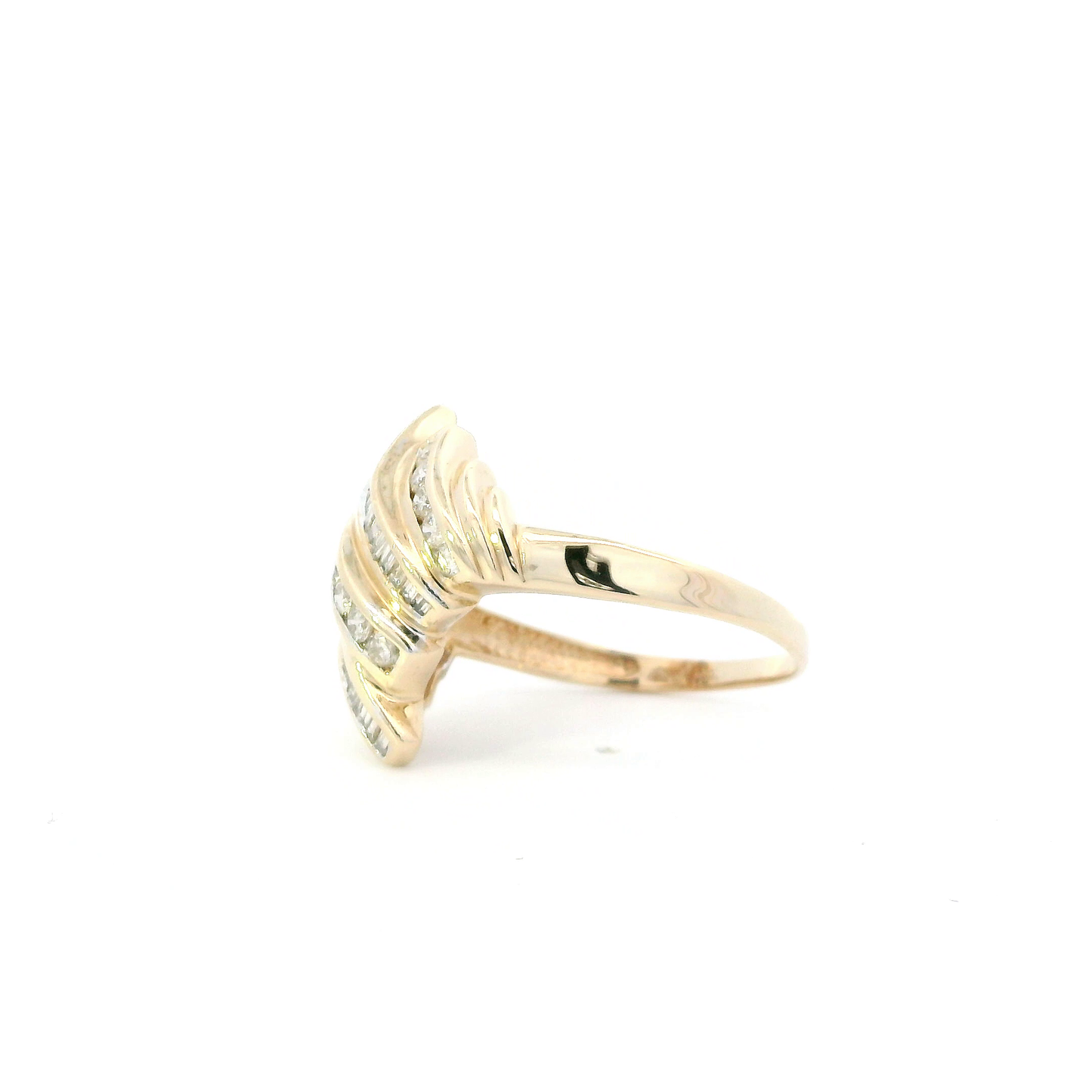 10K Yellow Gold Diamond Mens Ring - 0.68ct