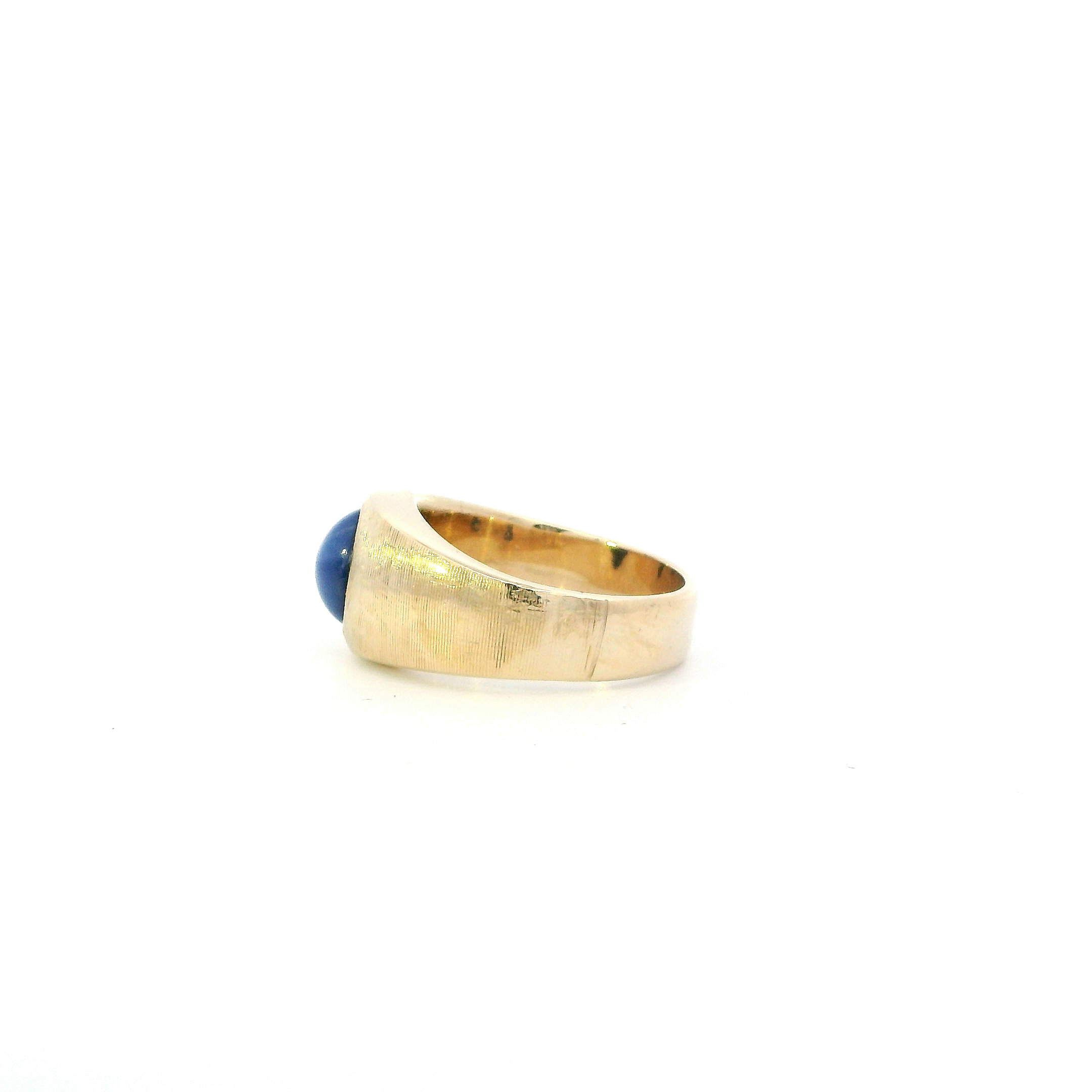 14K Yellow Gold Blue Star Sapphire Ring