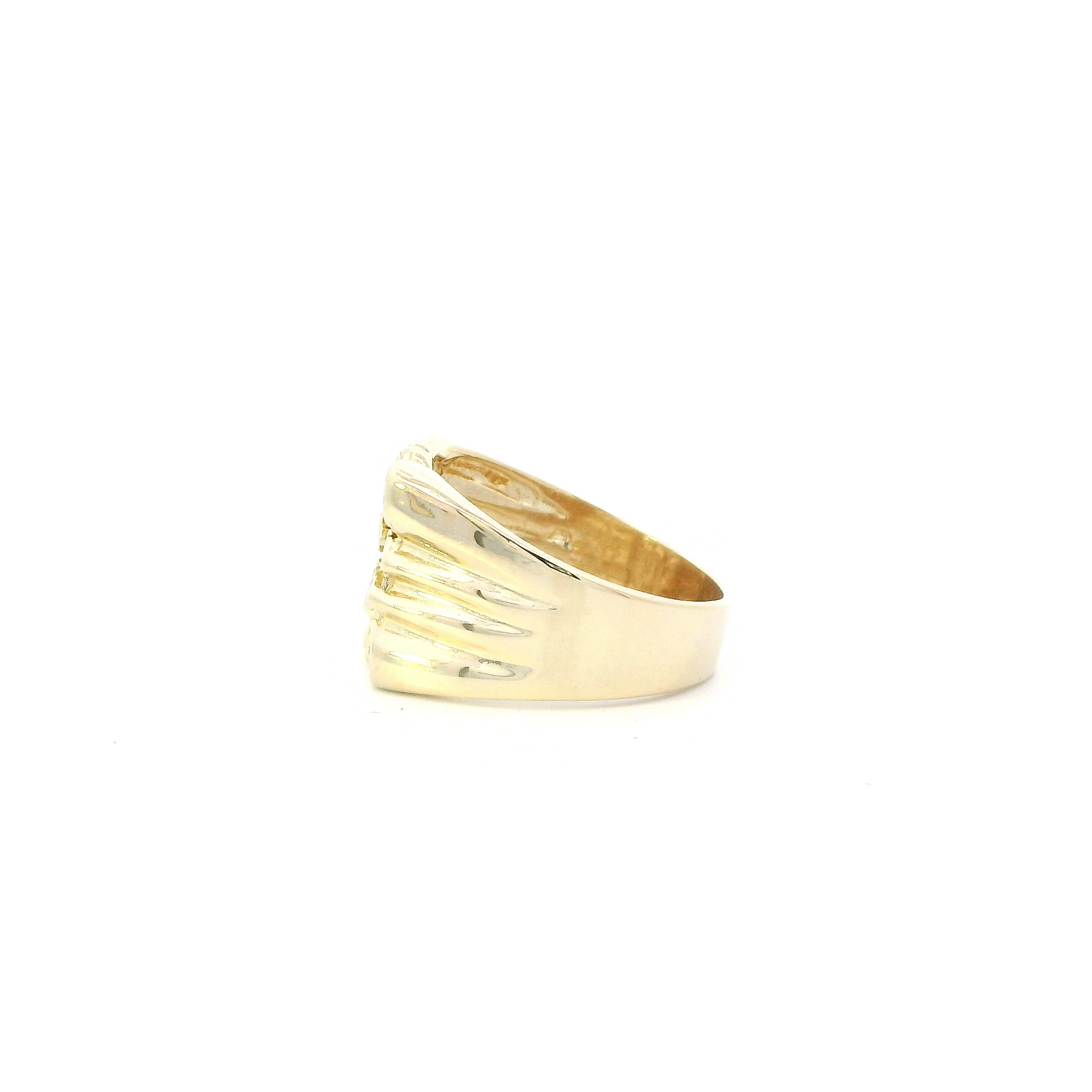 14K Yellow Gold Nugget Mens Ring
