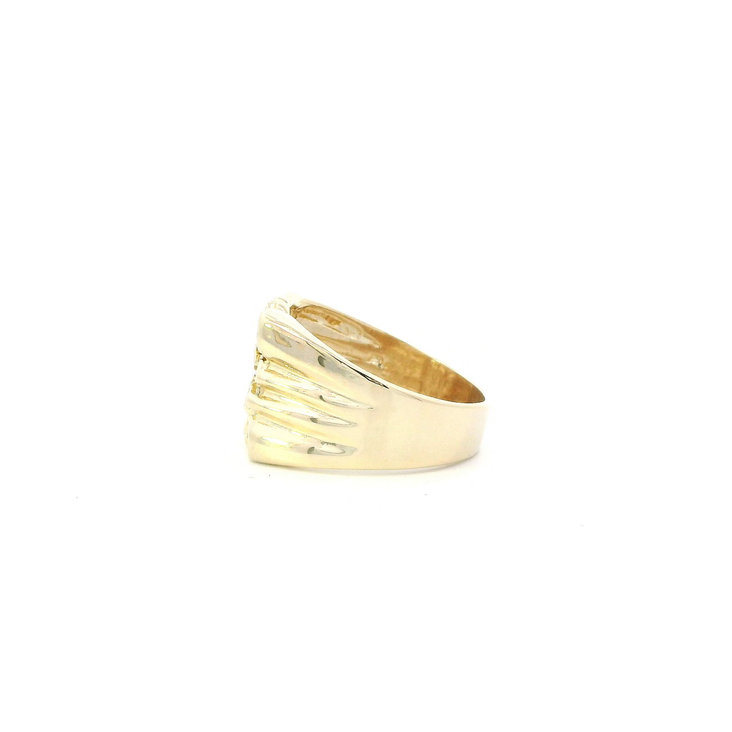 14K Yellow Gold Nugget Mens Ring