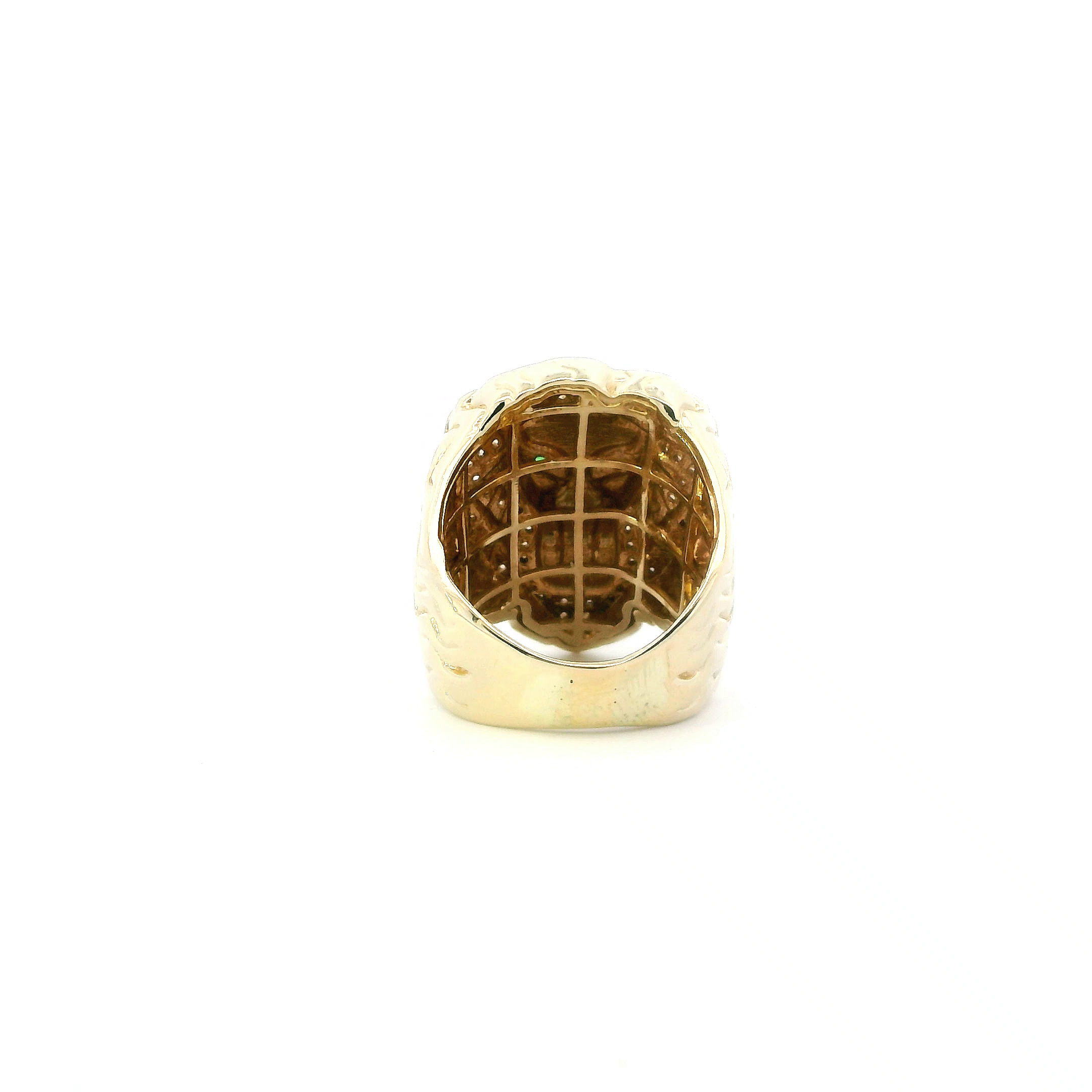 14K Yellow Gold Lion Head Mens  Ring
