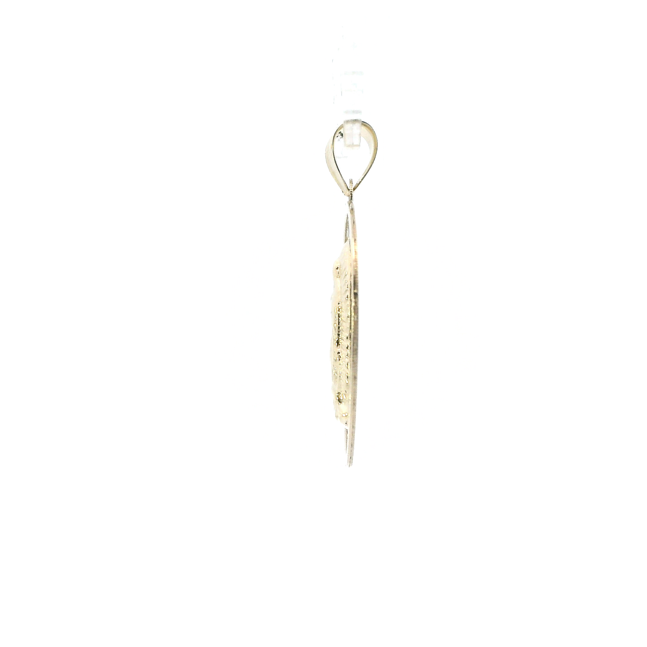14K Tri Color Gold Round Virgin Mary Pendant