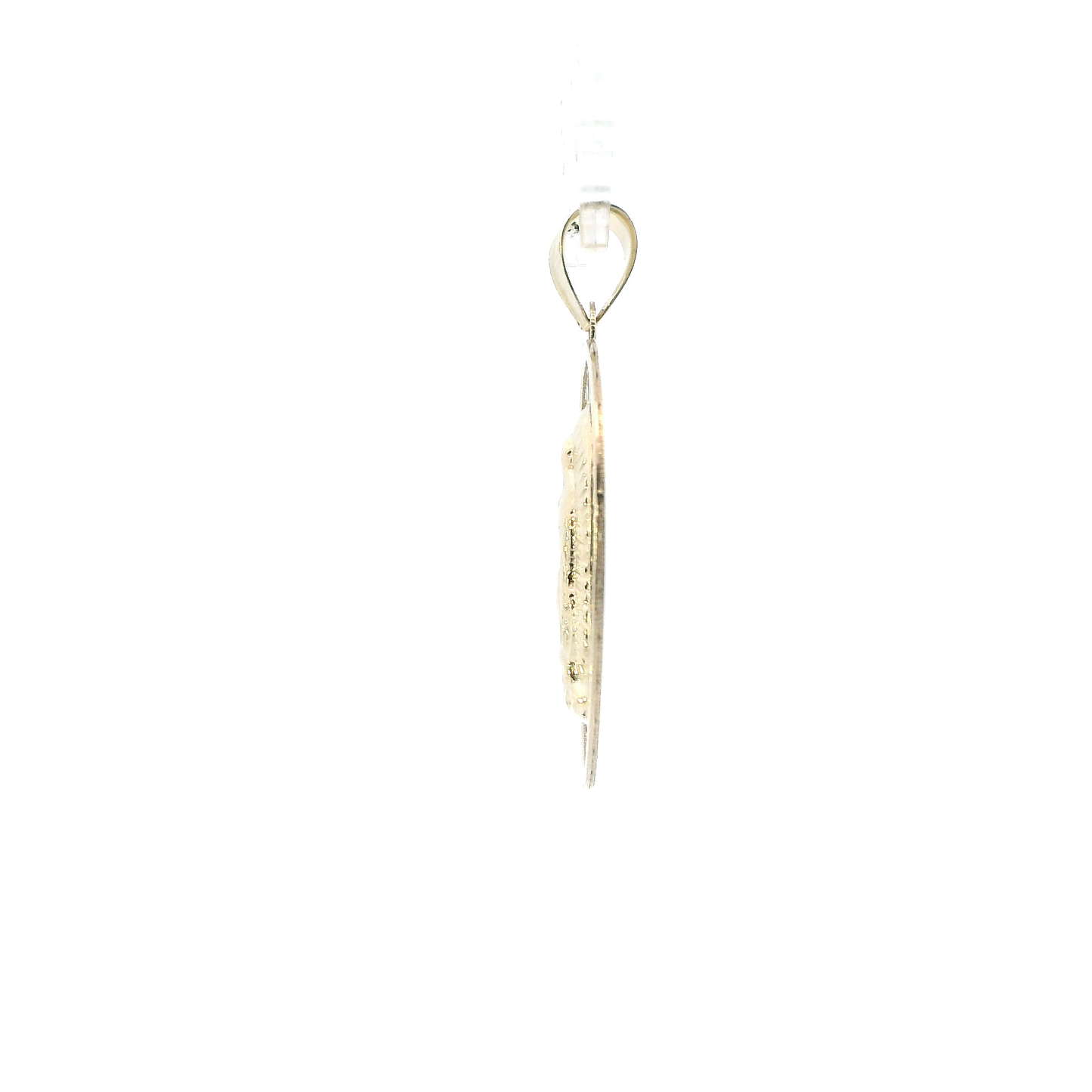 14K Tri Color Gold Round Virgin Mary Pendant