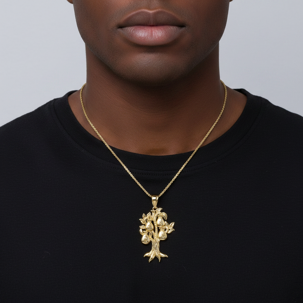 10K Yellow Gold Money Tree Pendant