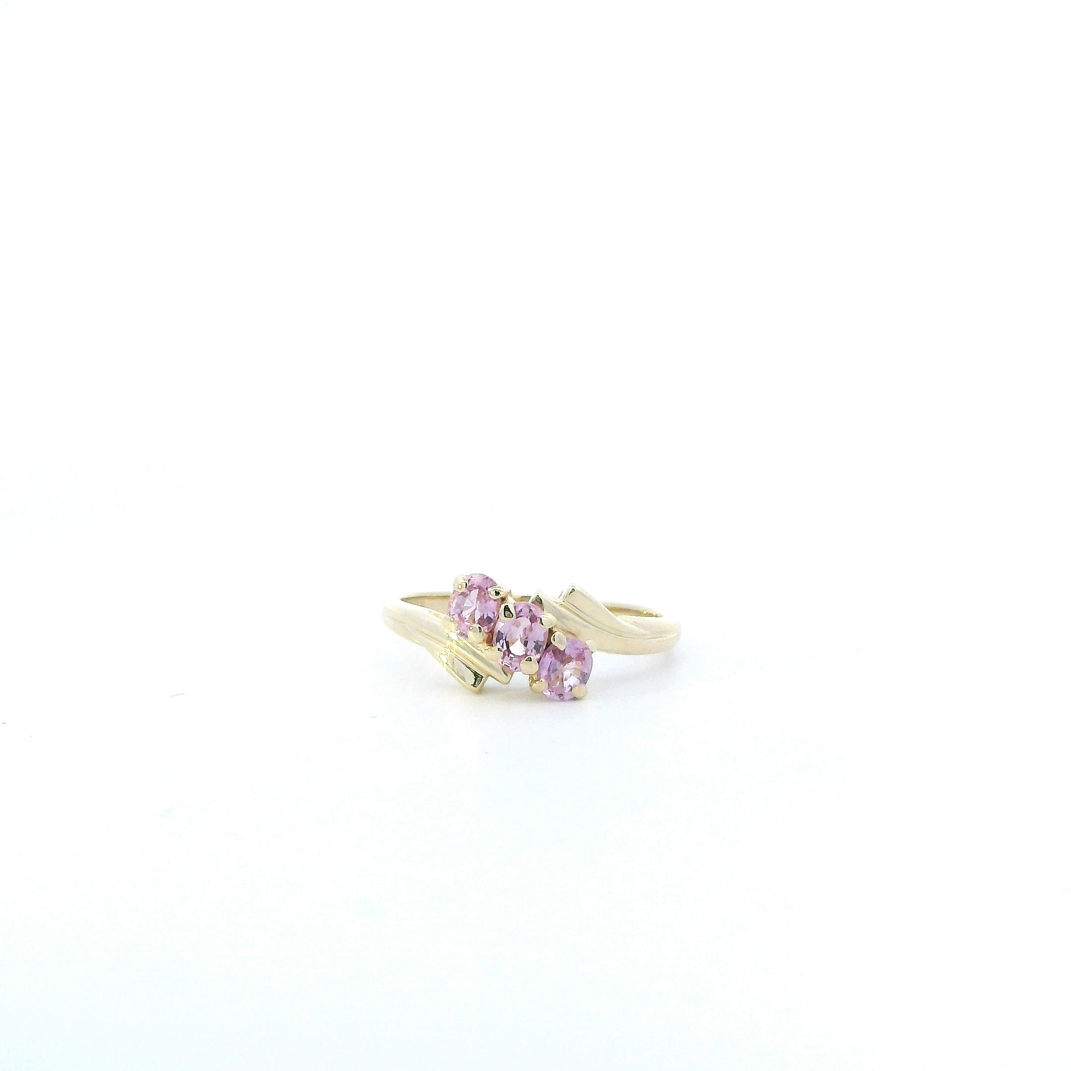 14K Yellow Gold Purple Topaz Womens Ring