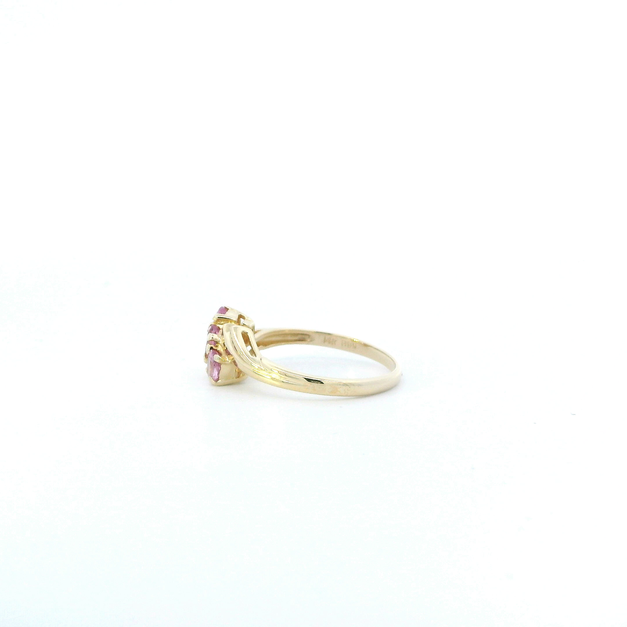14K Yellow Gold Purple Topaz Womens Ring