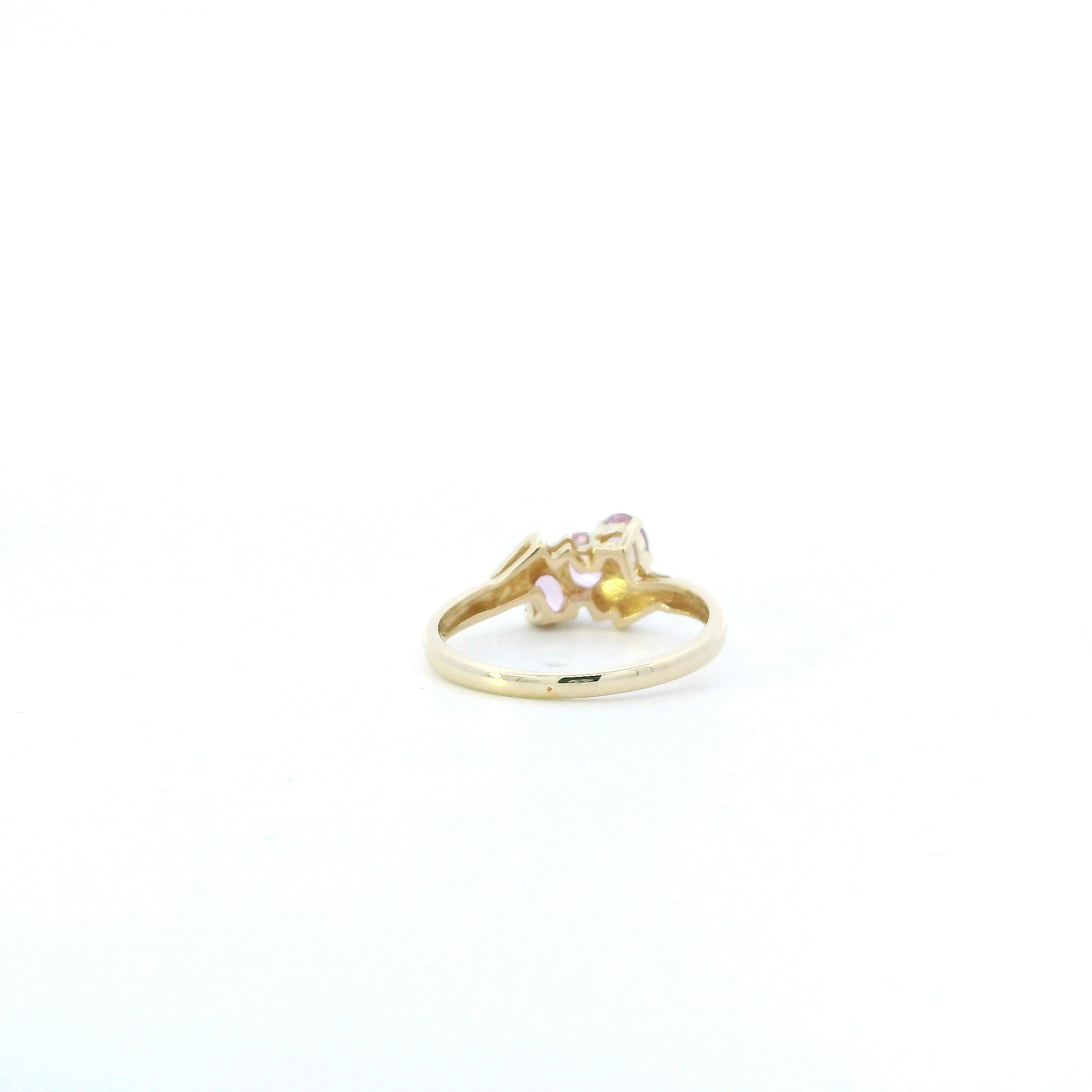 14K Yellow Gold Purple Topaz Womens Ring