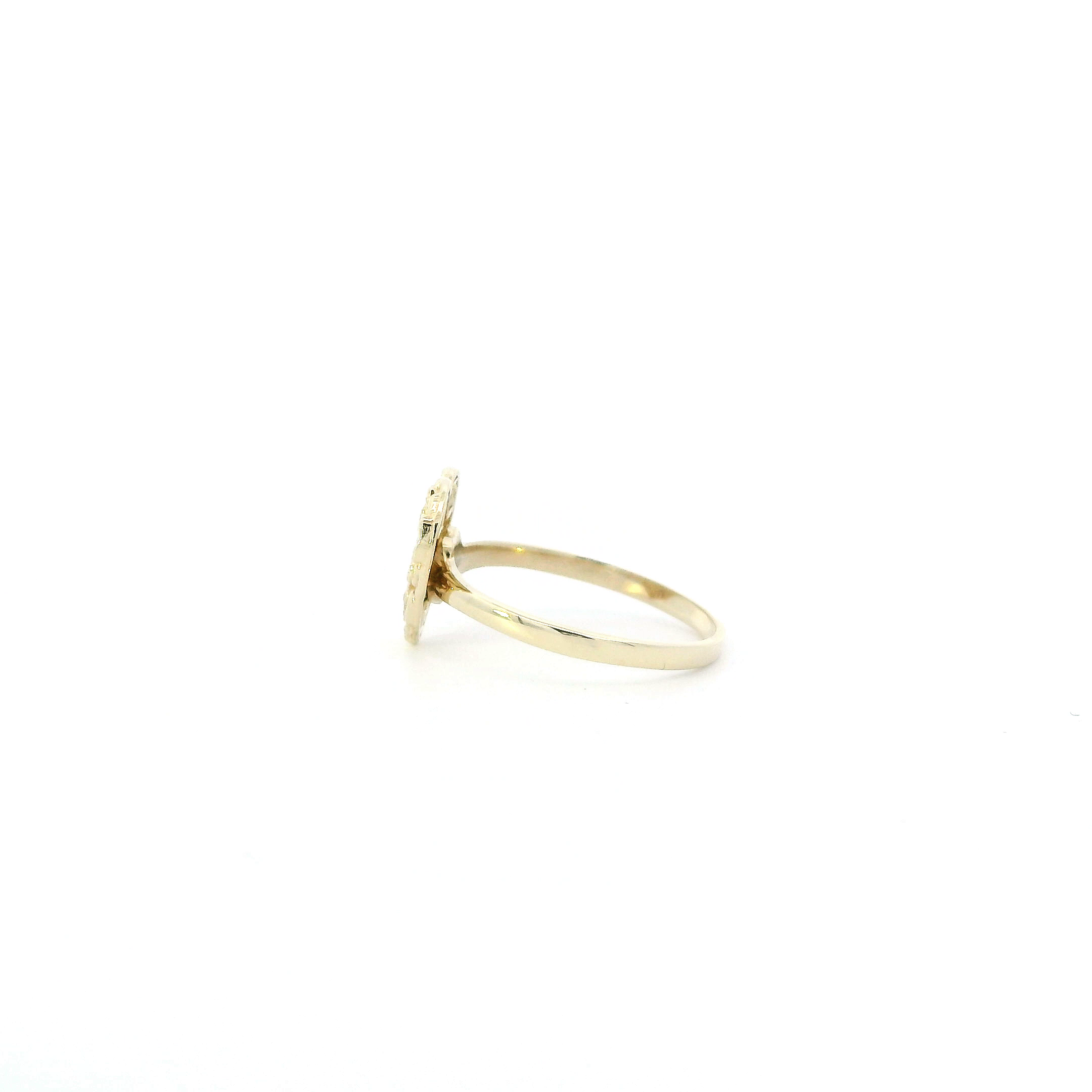 10K Yellow Gold Nugget Heart Ring