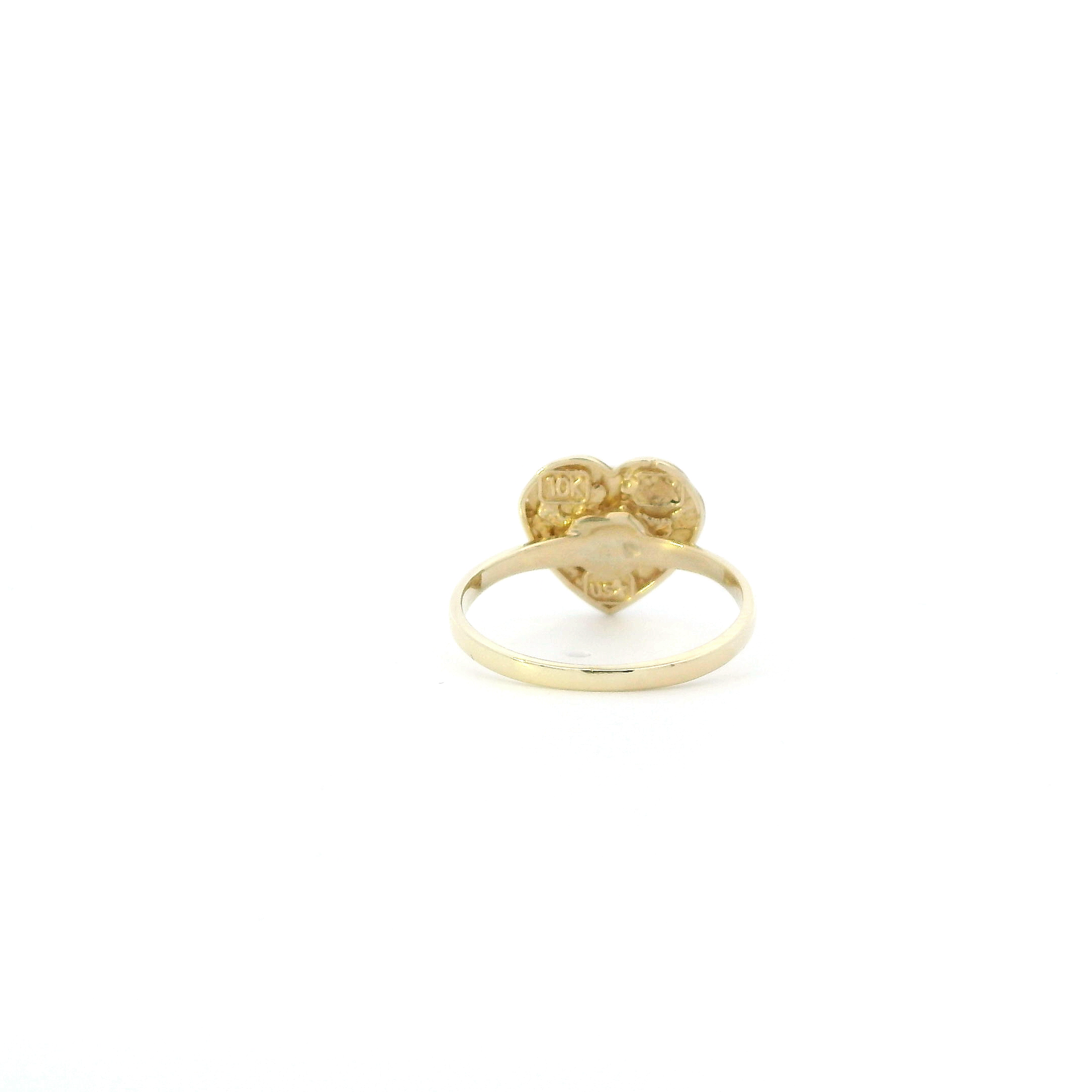 10K Yellow Gold Nugget Heart Ring