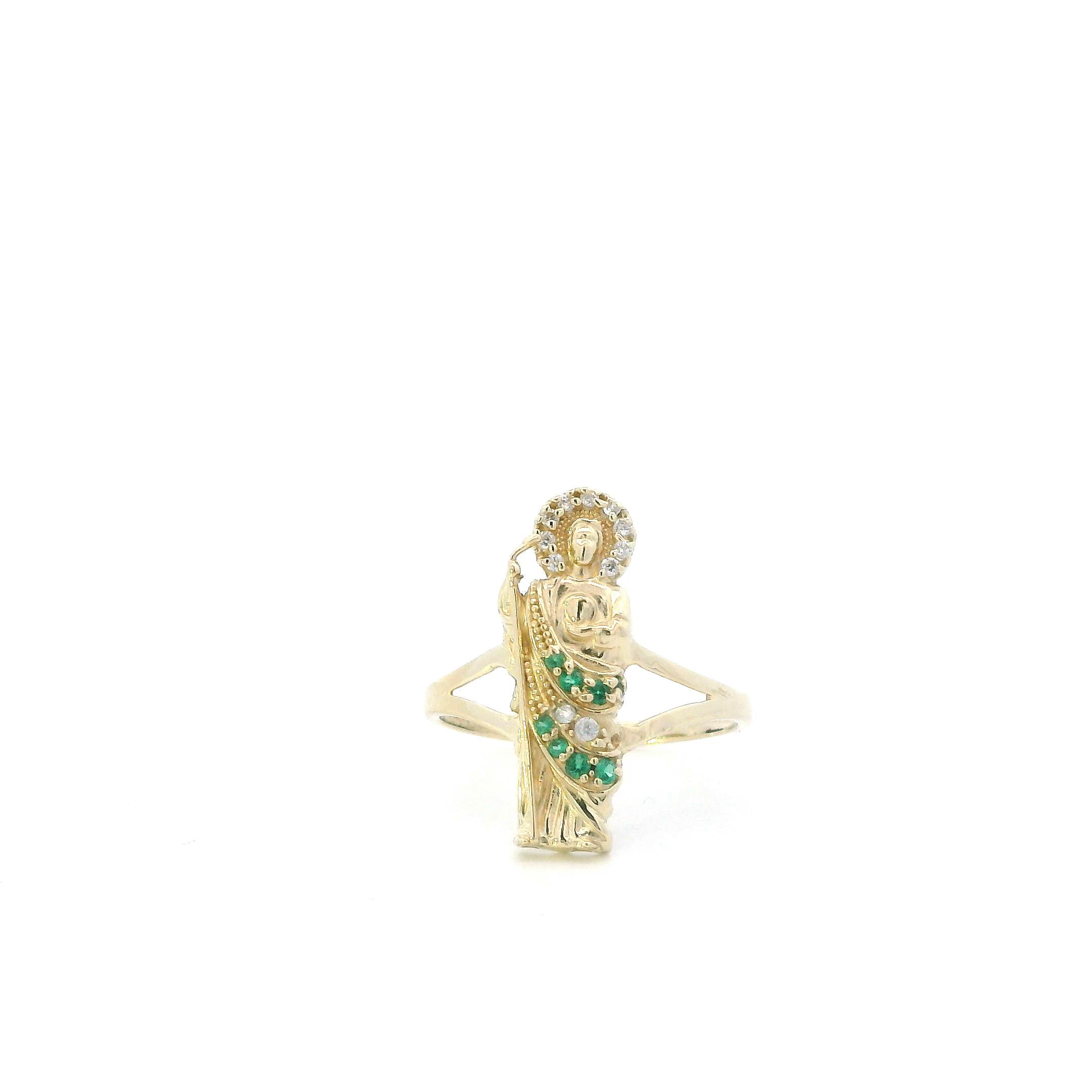 10K Yellow Gold Religious Figure Ring
