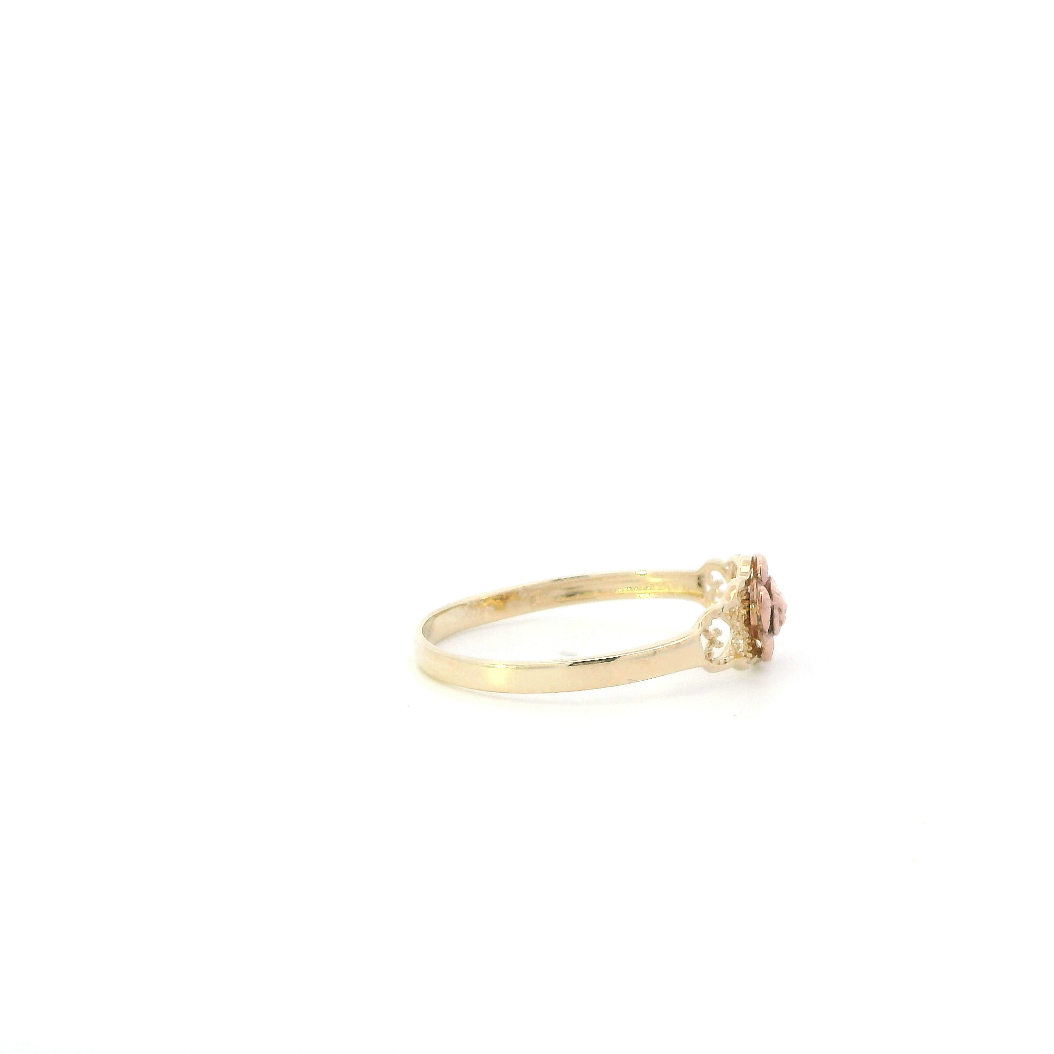 10K Rose & Yellow Gold Filigree Rose Ring