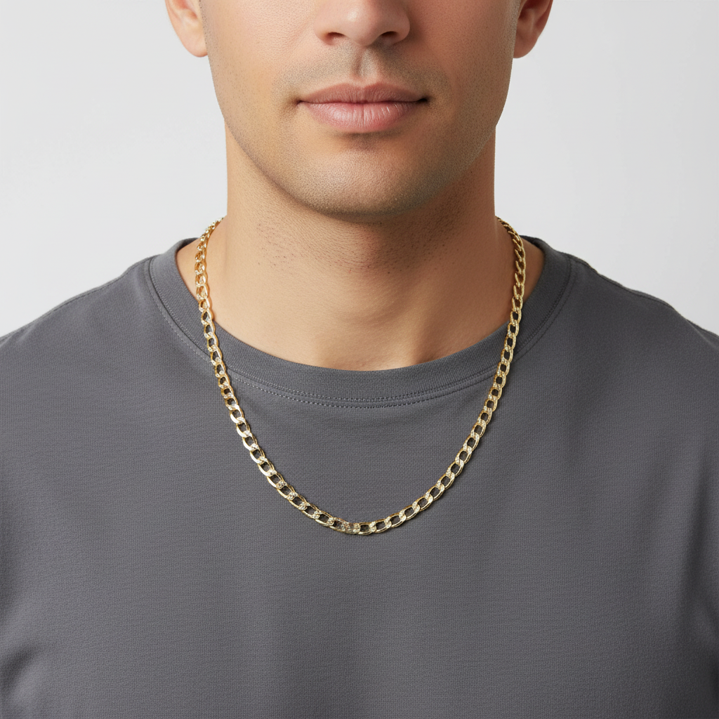14K Yellow Gold 24" DC Curb Chain