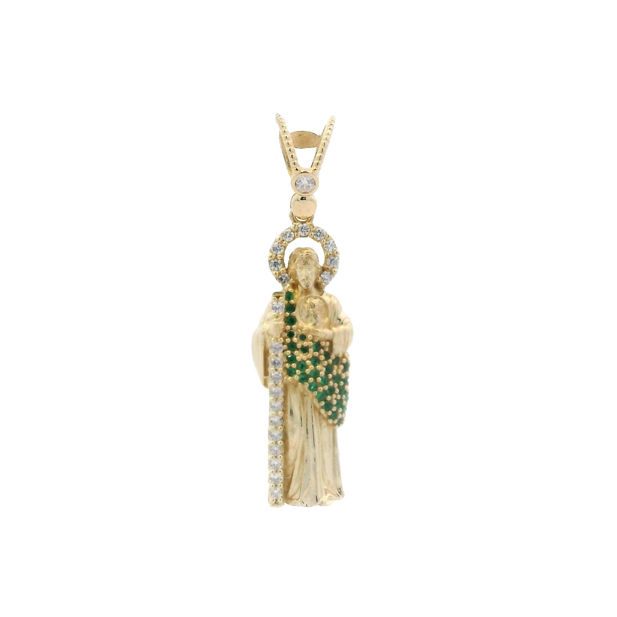 14K Yellow Gold Saint Jude CZ Pendant