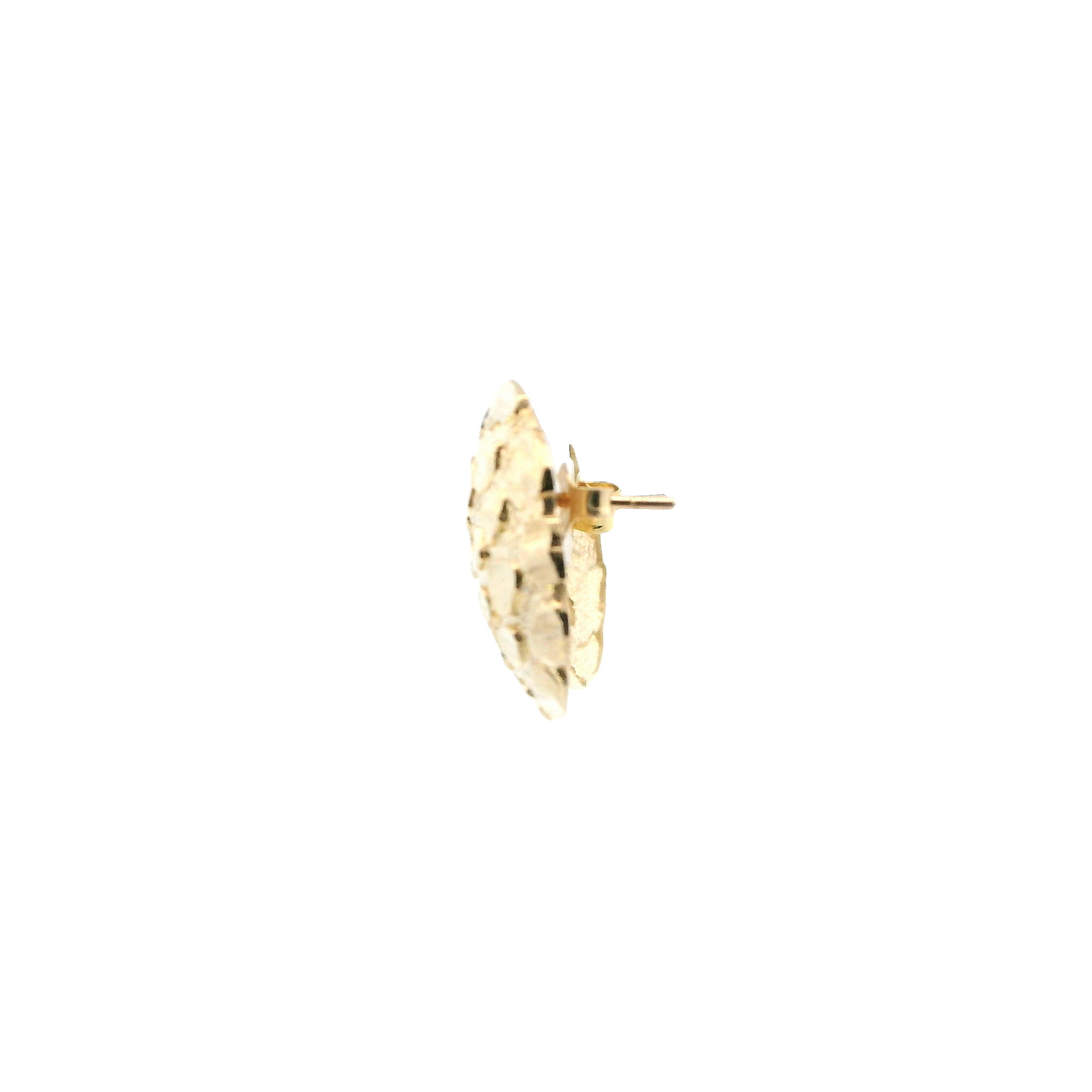 10K Yellow Gold Round Nugget Earrings