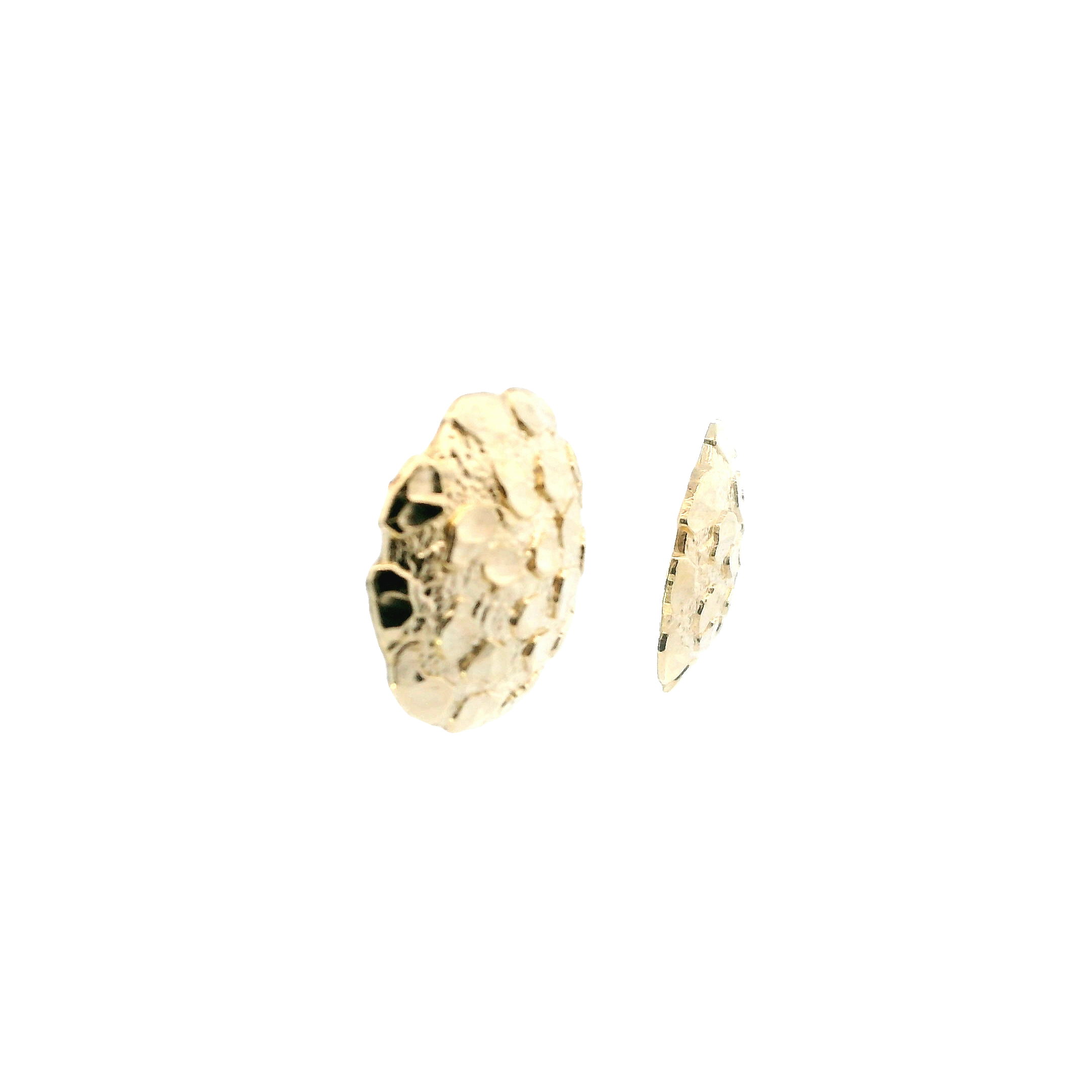 10K Yellow Gold Round Nugget Earrings