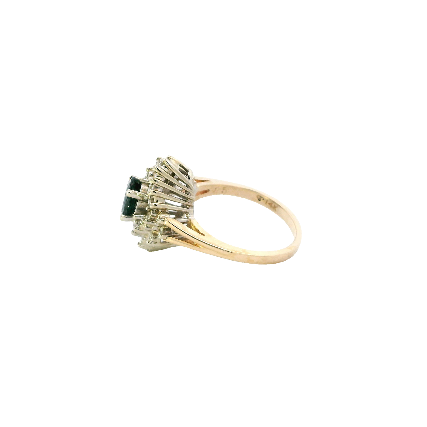 14K Yellow Gold Diamond & Sapphire Women's Ring - 0.55ct