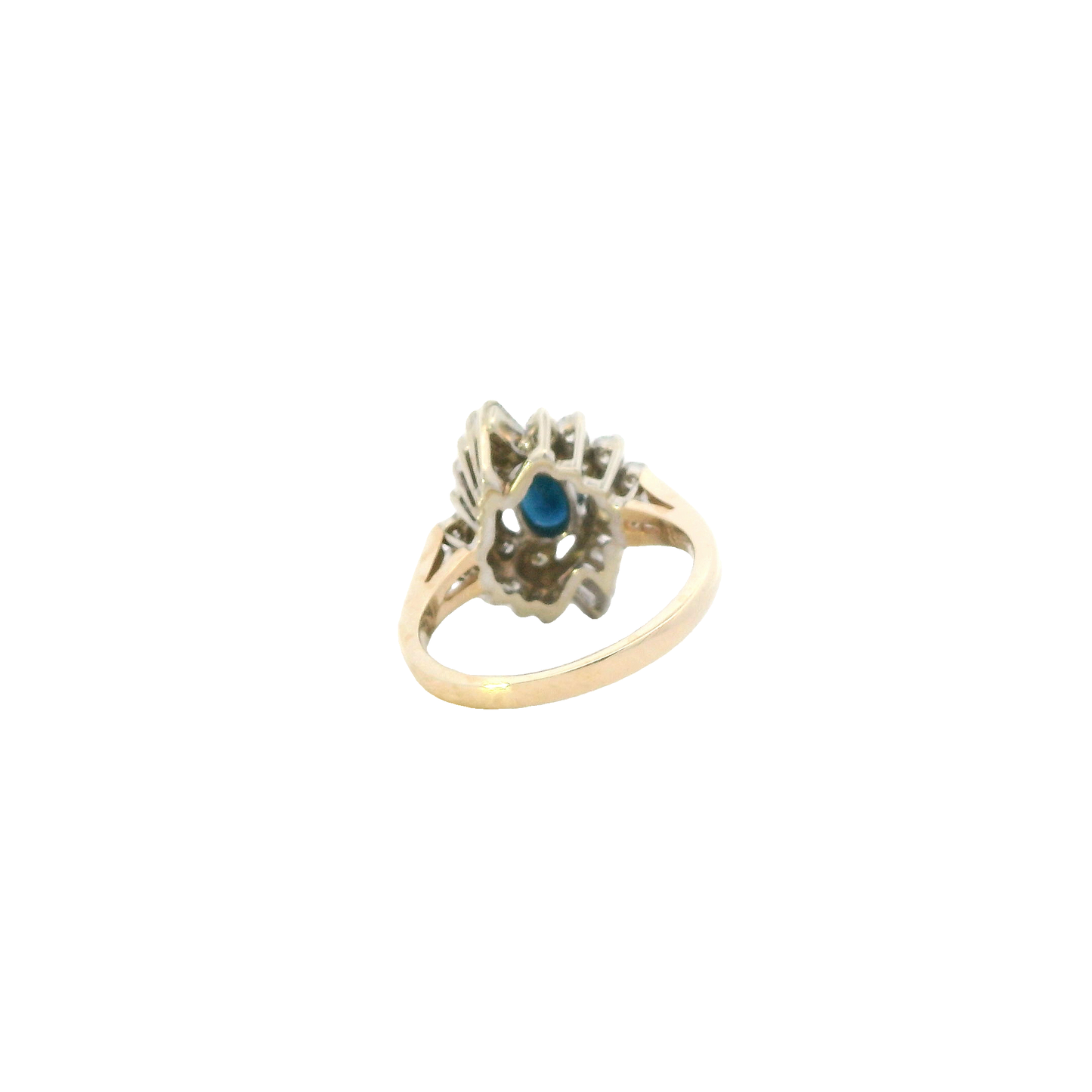 14K Yellow Gold Diamond & Sapphire Women's Ring - 0.55ct
