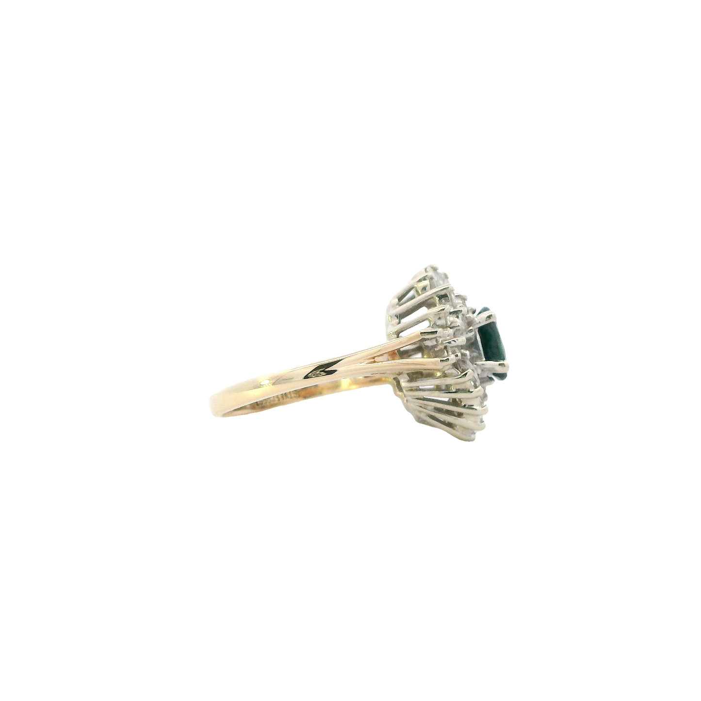 14K Yellow Gold Diamond & Sapphire Women's Ring - 0.55ct