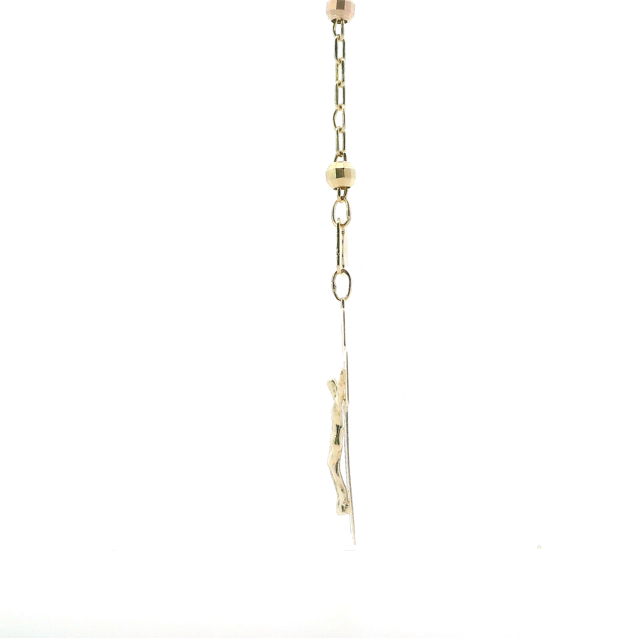14K Tri-Color Gold Rosary Necklace