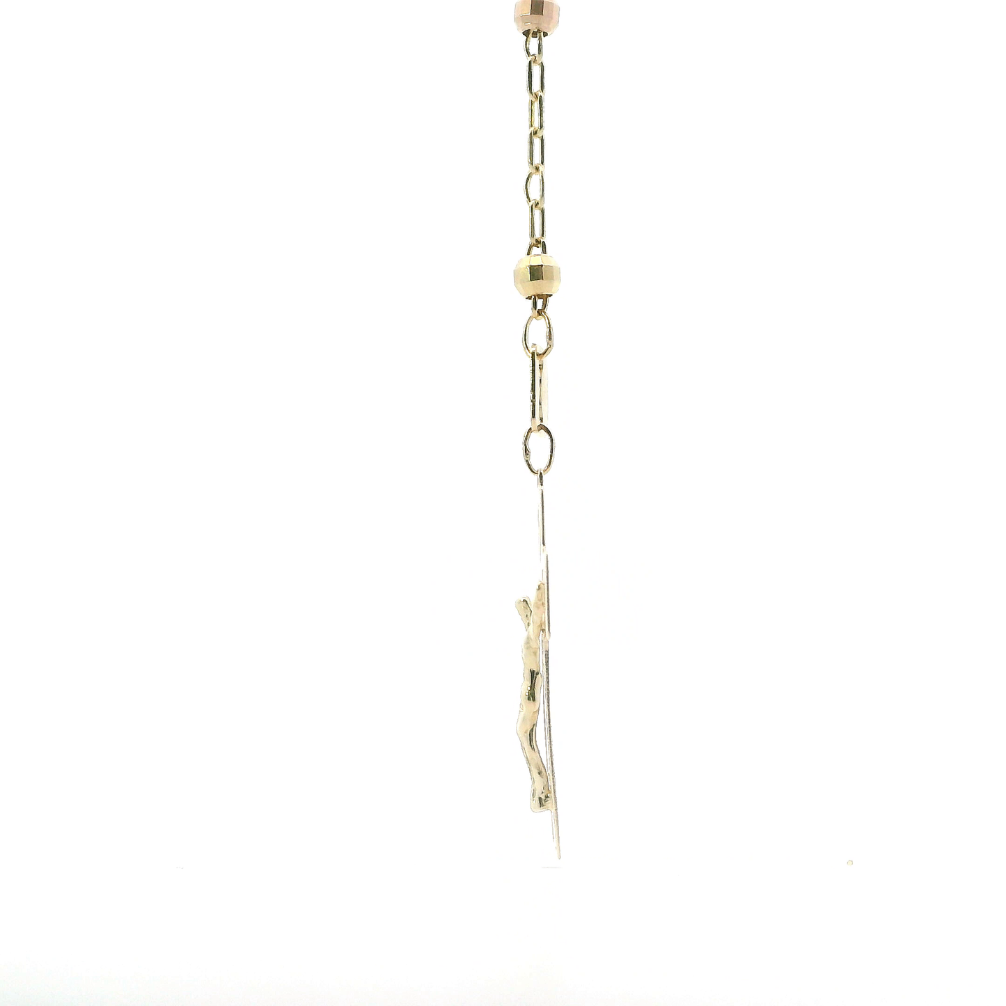 14K Tri-Color Gold Rosary Necklace