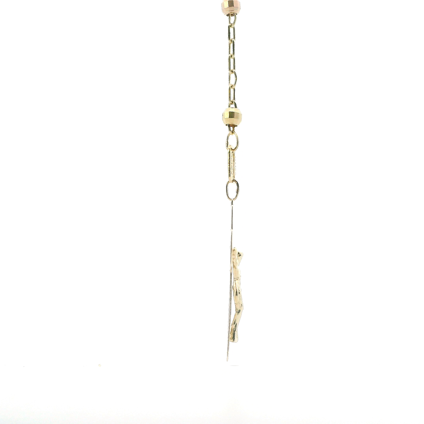 14K Tri-Color Gold Rosary Necklace
