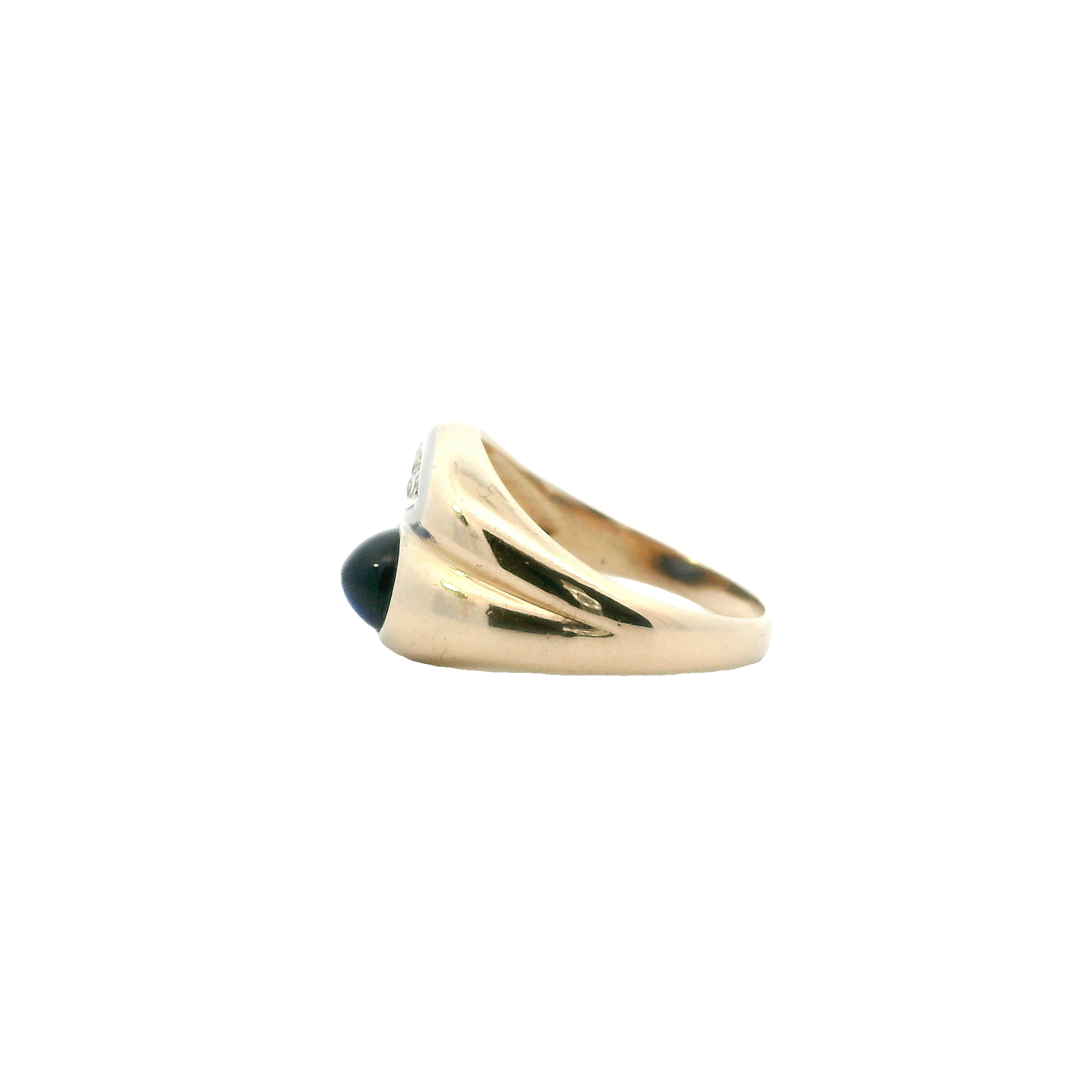 14K Yellow Gold Diamond & Sapphire Women's Ring - 0.12ct