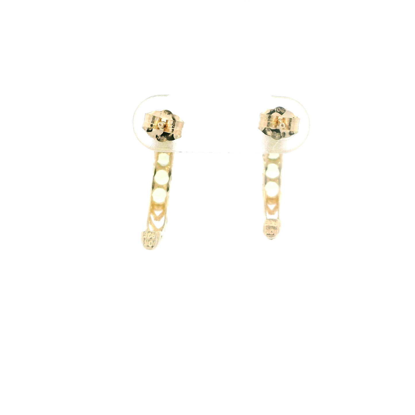 10K Yellow Gold Peridot Half Hoop Earring