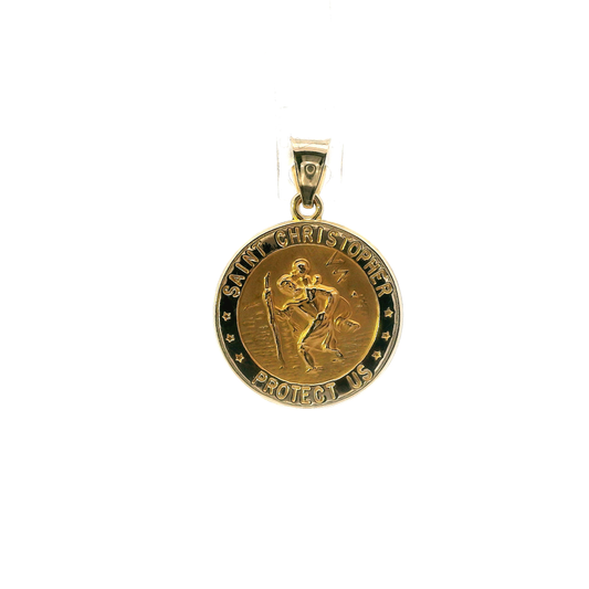 14K Yellow Gold Saint Christopher Pendant